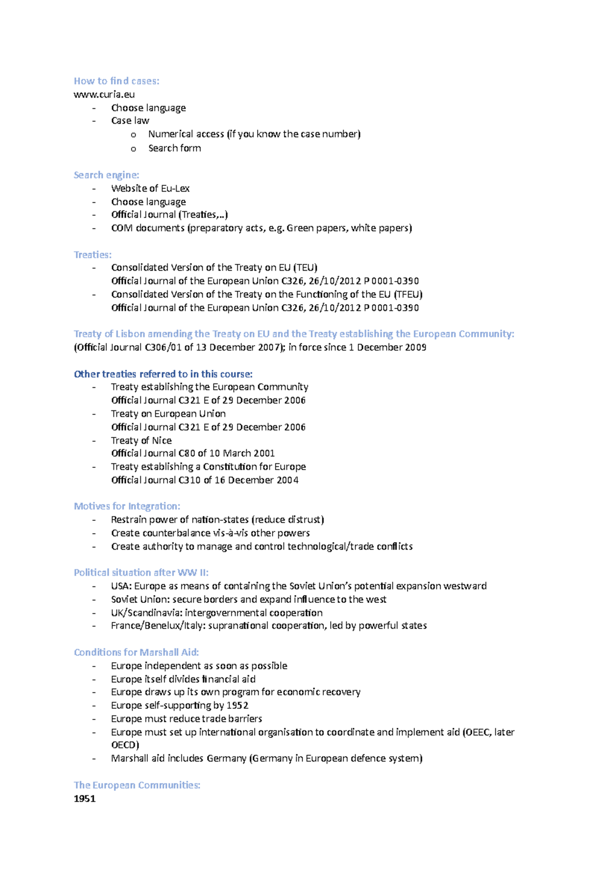 Introduction to EU Law Wiedergabe der Folien How to find cases