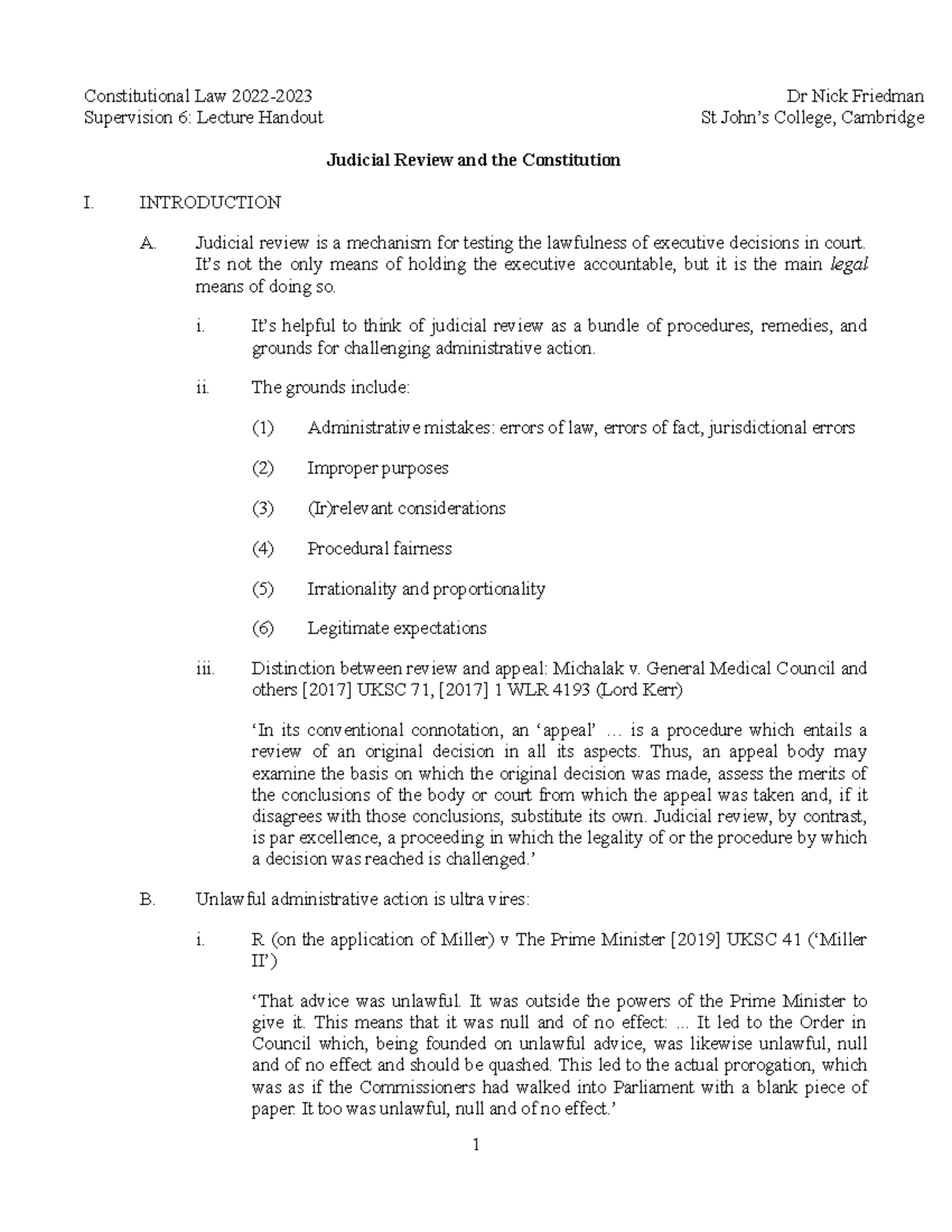 Handout - Constitutional Law - Judicial Review - Constitutional Law ...