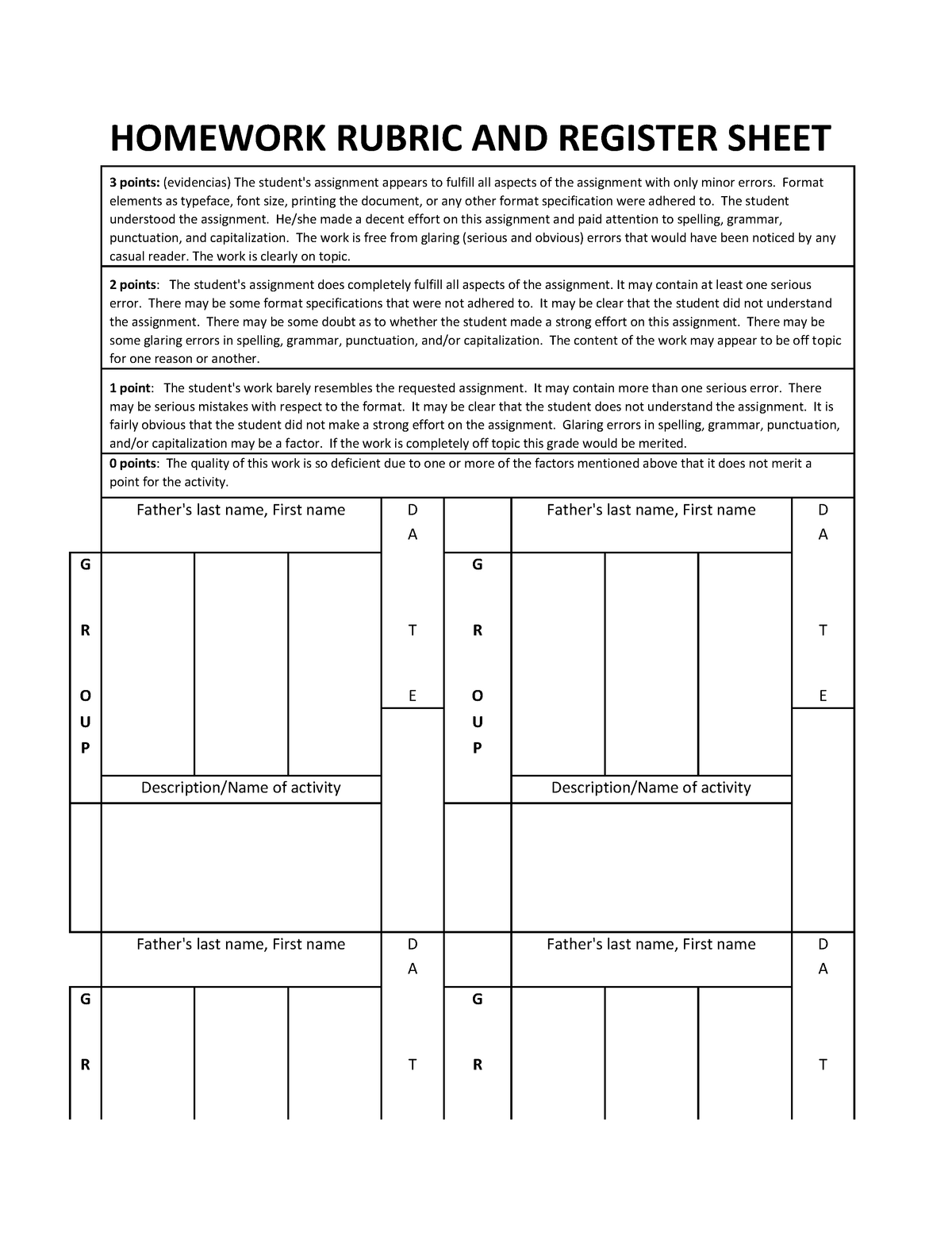 homework rubric pdf