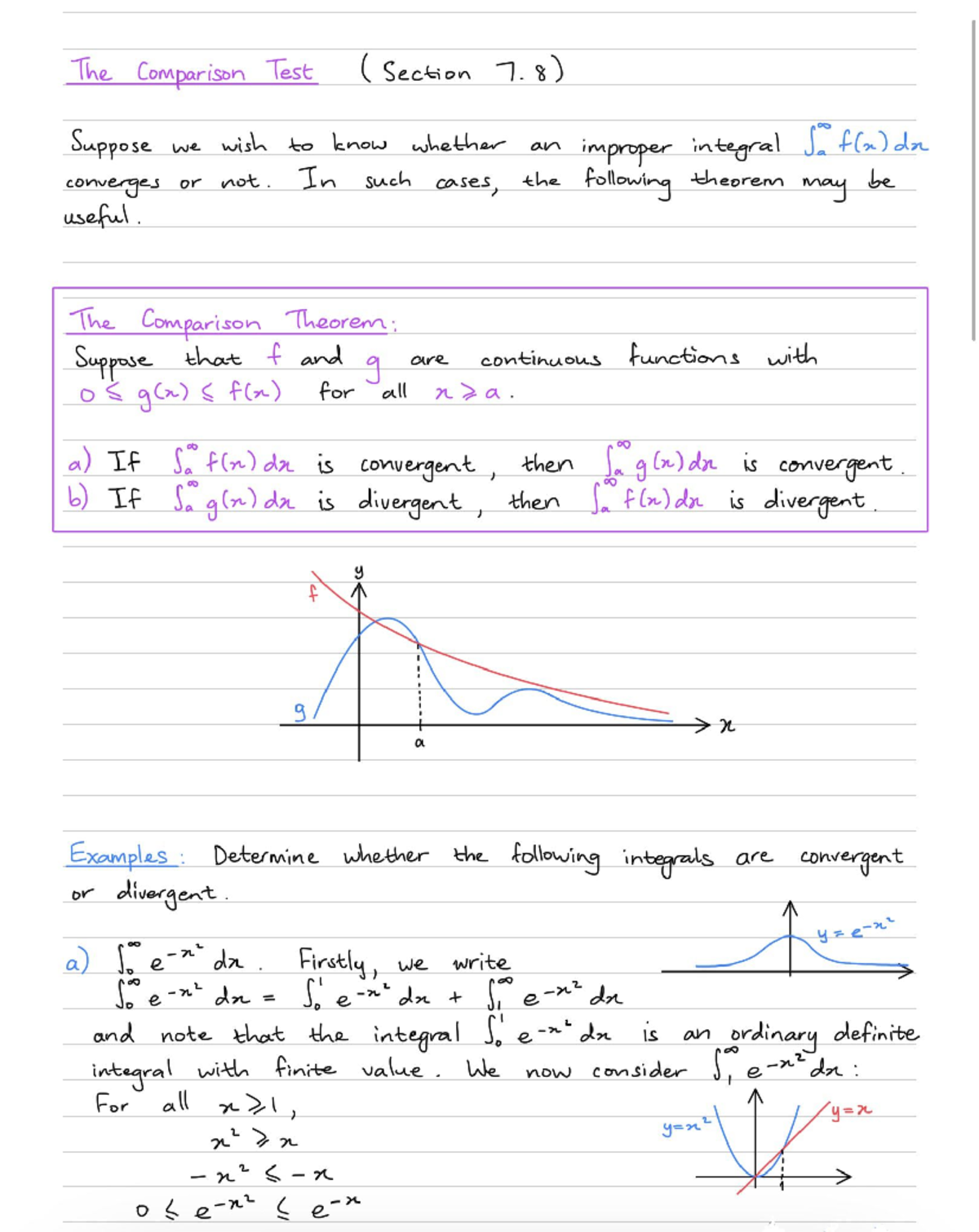 9. The Comparison Test - ..... - The Comparison Test ( Section 7 ...