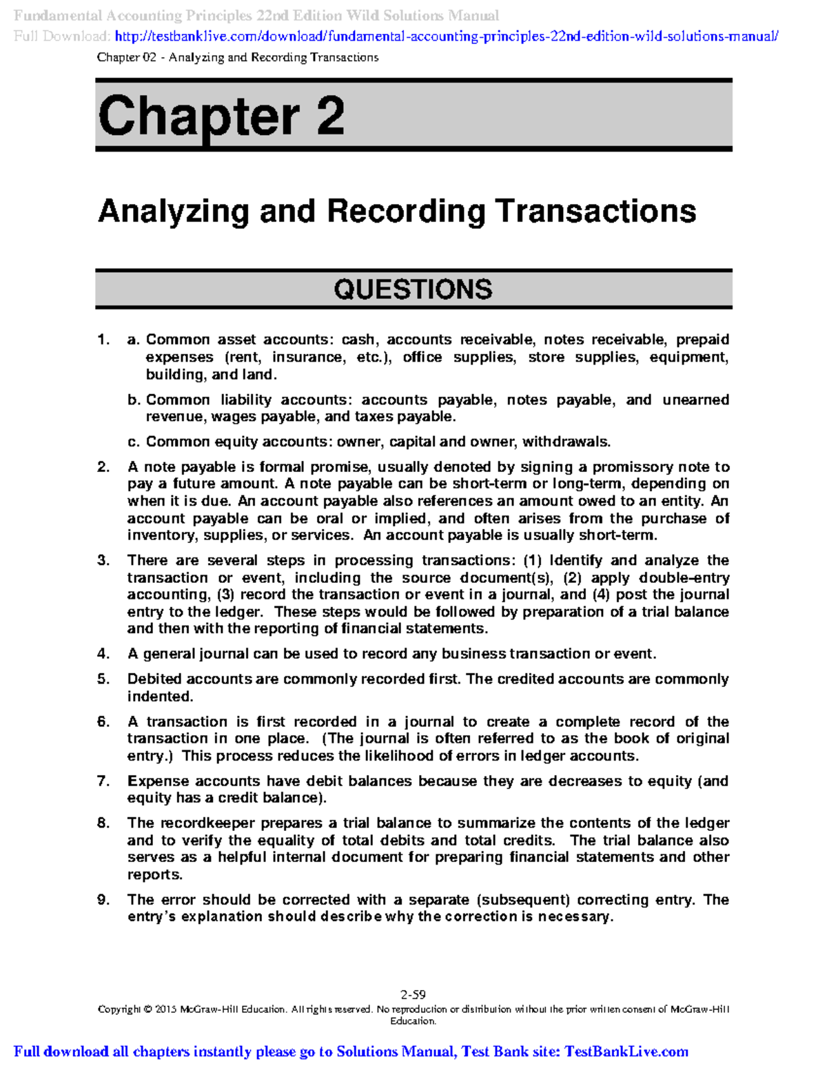 Fundamental Accounting Principles 22nd E - Chapter 02 - Analyzing And ...