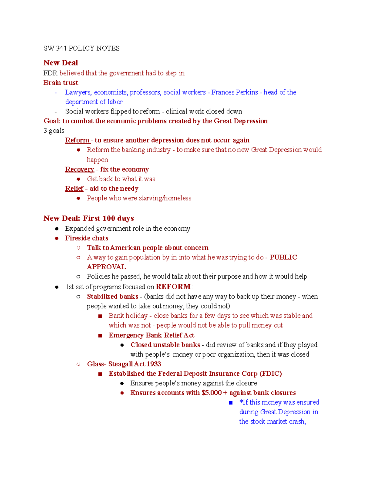 SW 341 - This course is taught by Dr. B. This course students learn ...