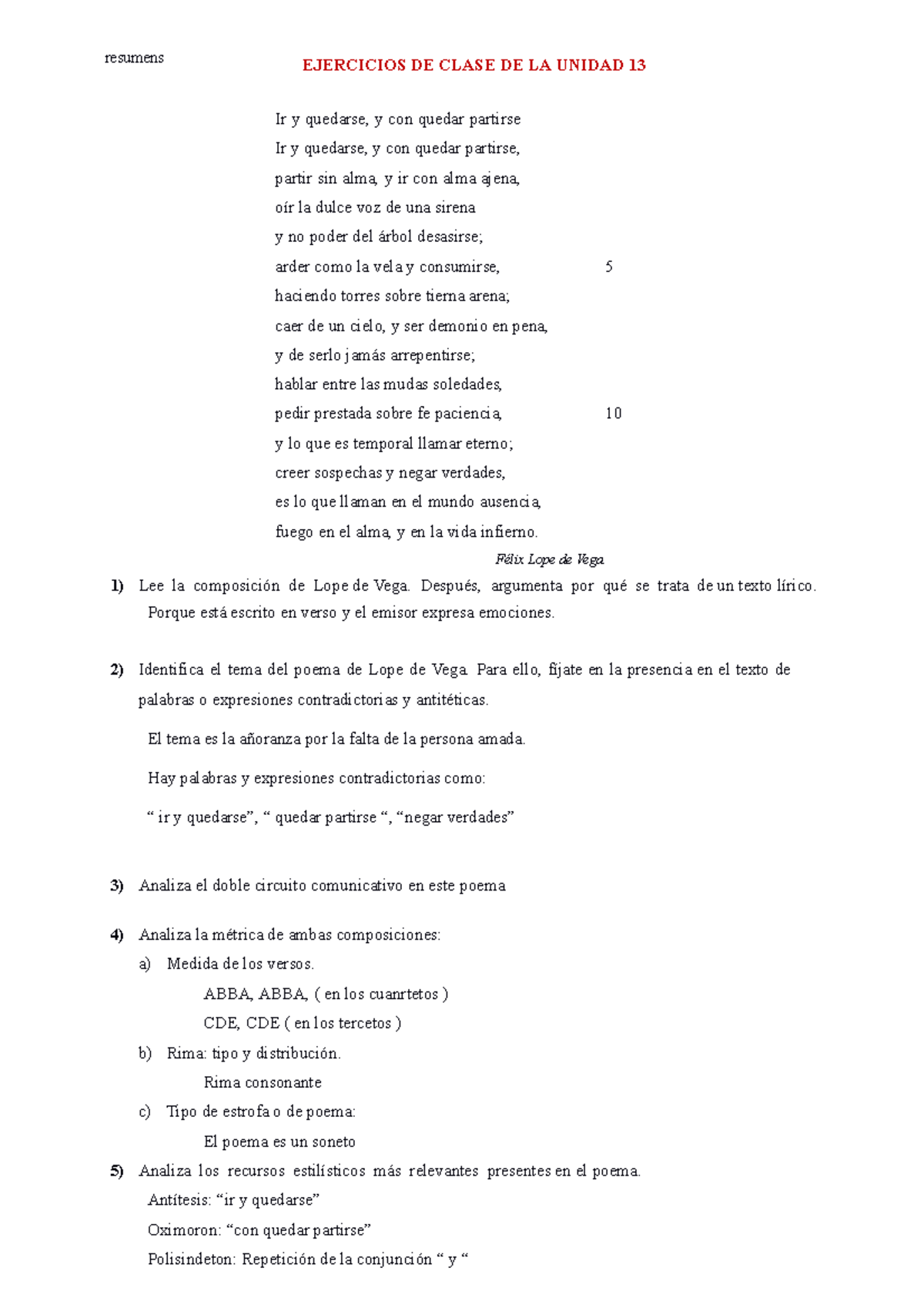 U 13 Ejerc Clase - Ir Y Quedarse, Y Con Quedar Partirse Ir Y Quedarse ...