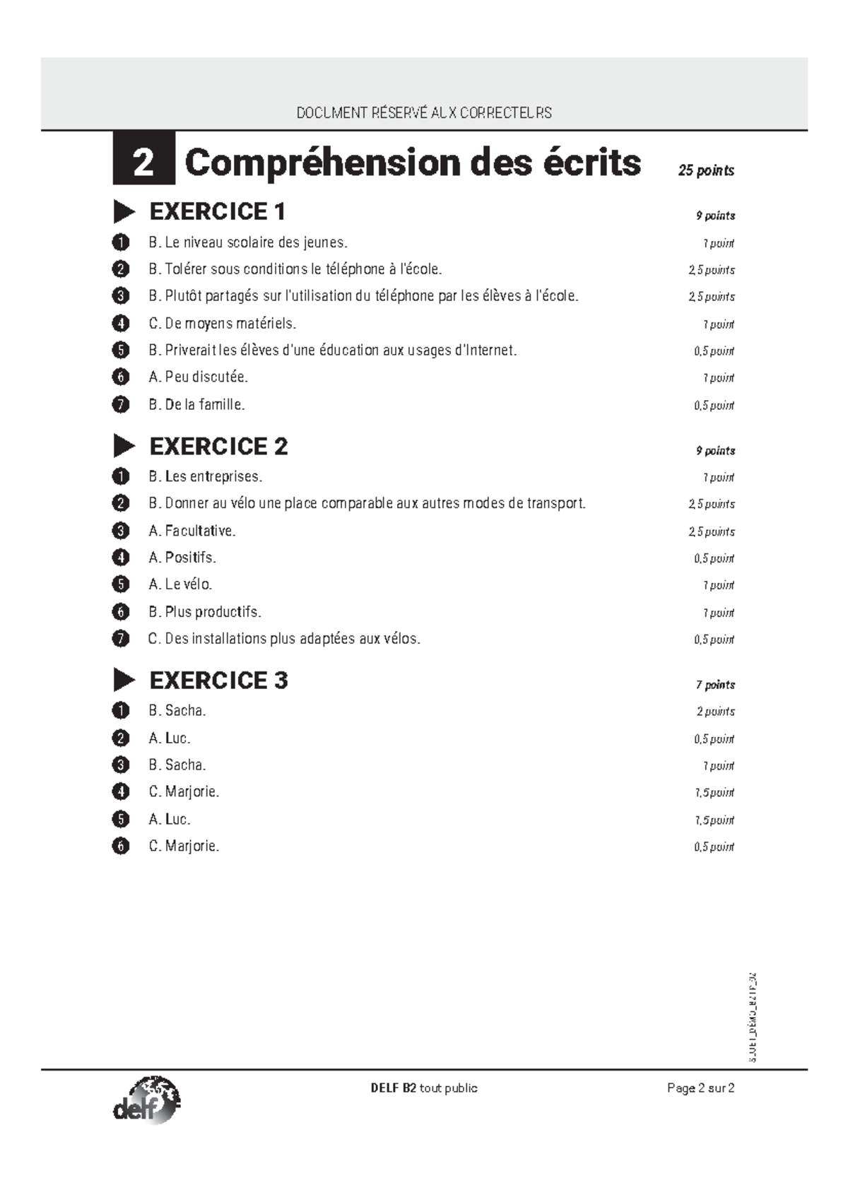 Corrigé CE DELF B2 Exemple - Page 2 Sur 2 SUJET_DÉMO_B2TP_ DOCUMENT ...