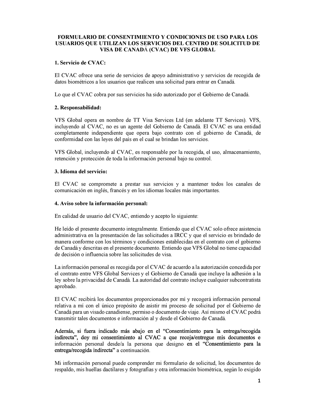 Consent Form Tts Spanish Formulario De Consentimiento Y Condiciones