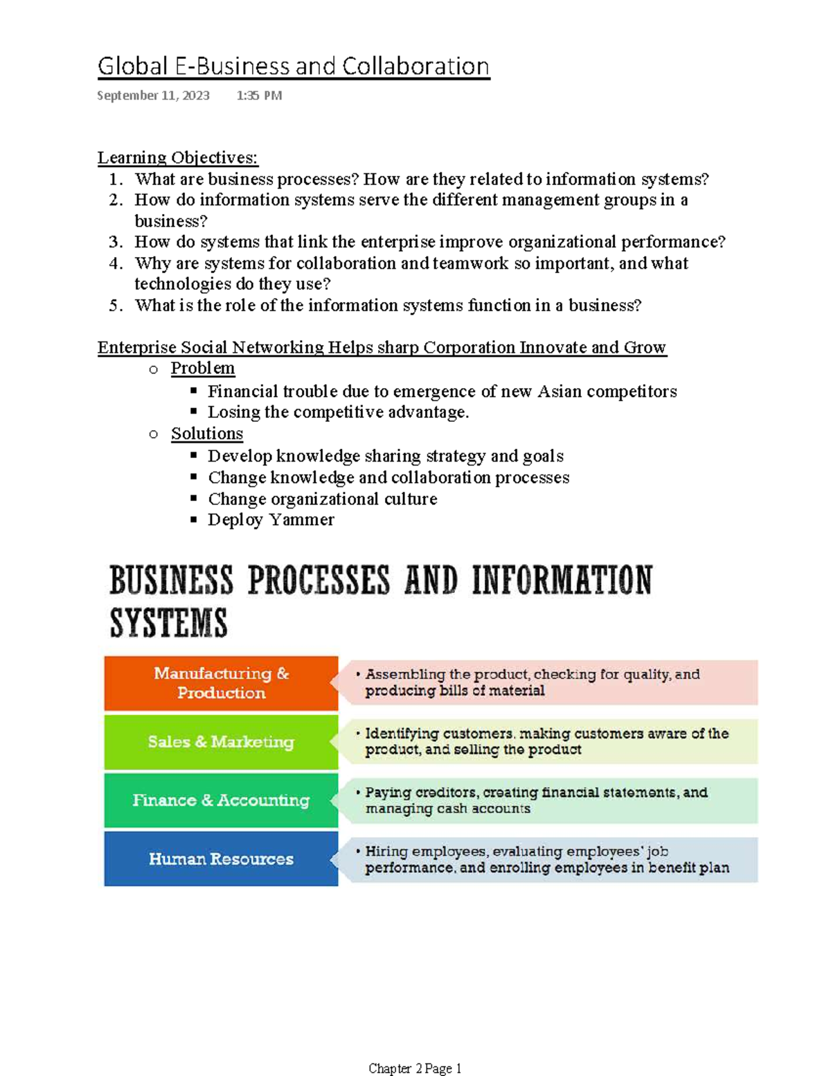 COMM 2KA3 Chapter 2, Global E-Business And Collaboration - Learning ...