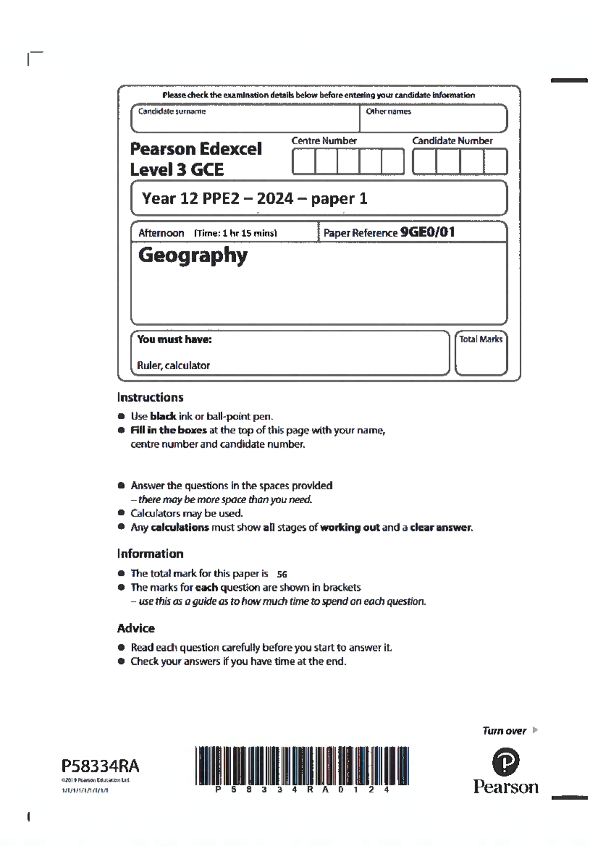 Y12 PPE2 2024 paper 1 - fffffffffffffffffff - Please check the ...