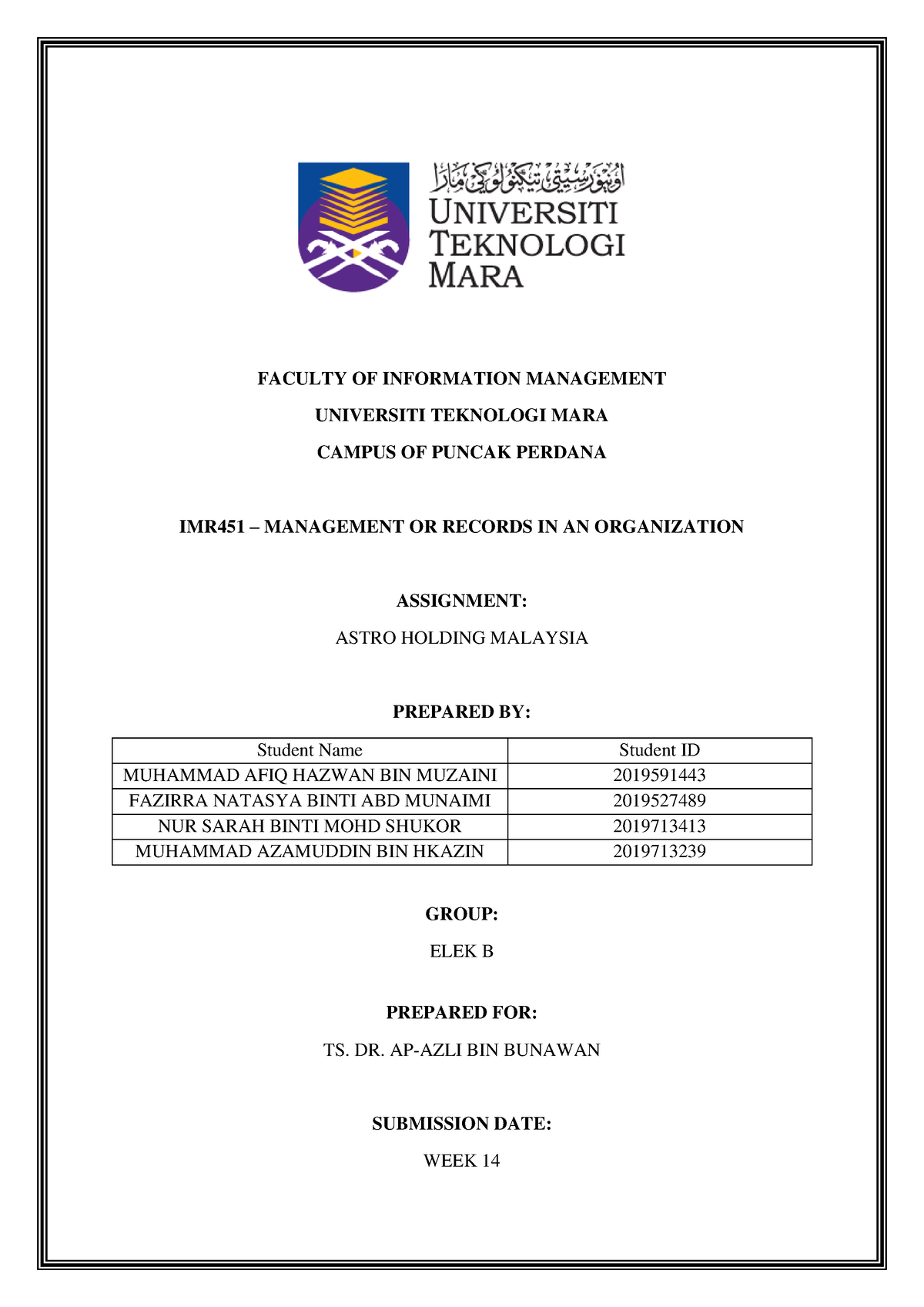 IMR451 ELEK B Group 8 - lfjgwljodfjosasg r - FACULTY OF INFORMATION ...