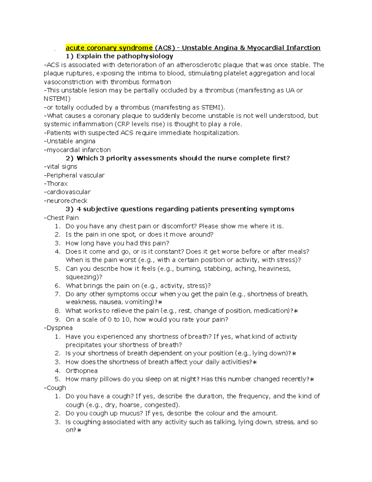 OSCE Patho Notes - Lewis's Medical-Surgical Nursing - CNUR 204 - UR ...