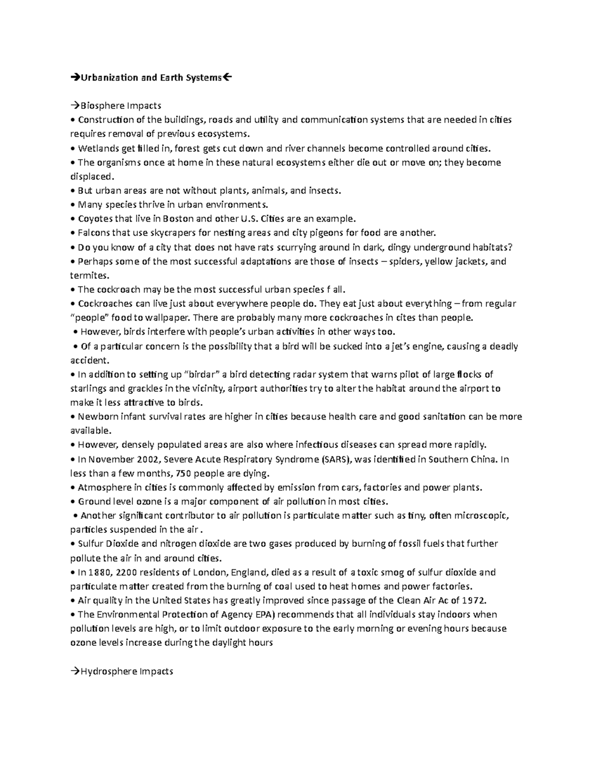 Urbanization and Earth Systems Urbanization and Earth Systems