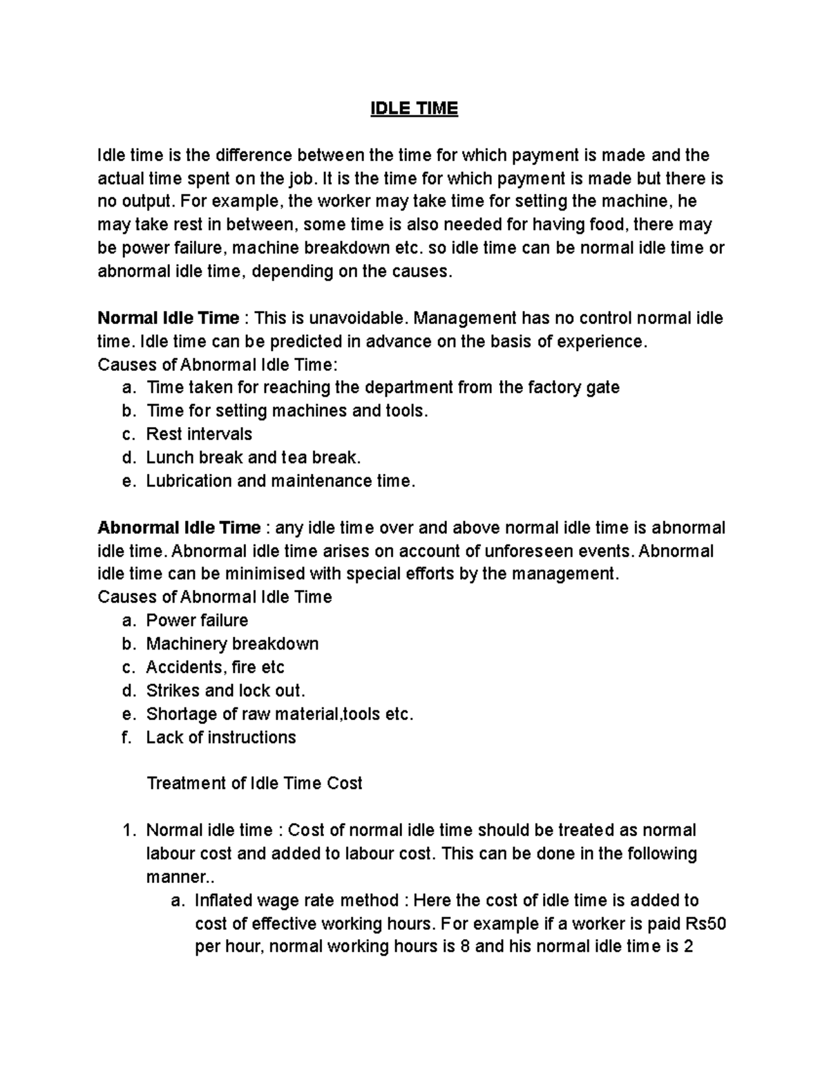 Idle Time in Cost Accounting  Meaning & Causes - Video & Lesson