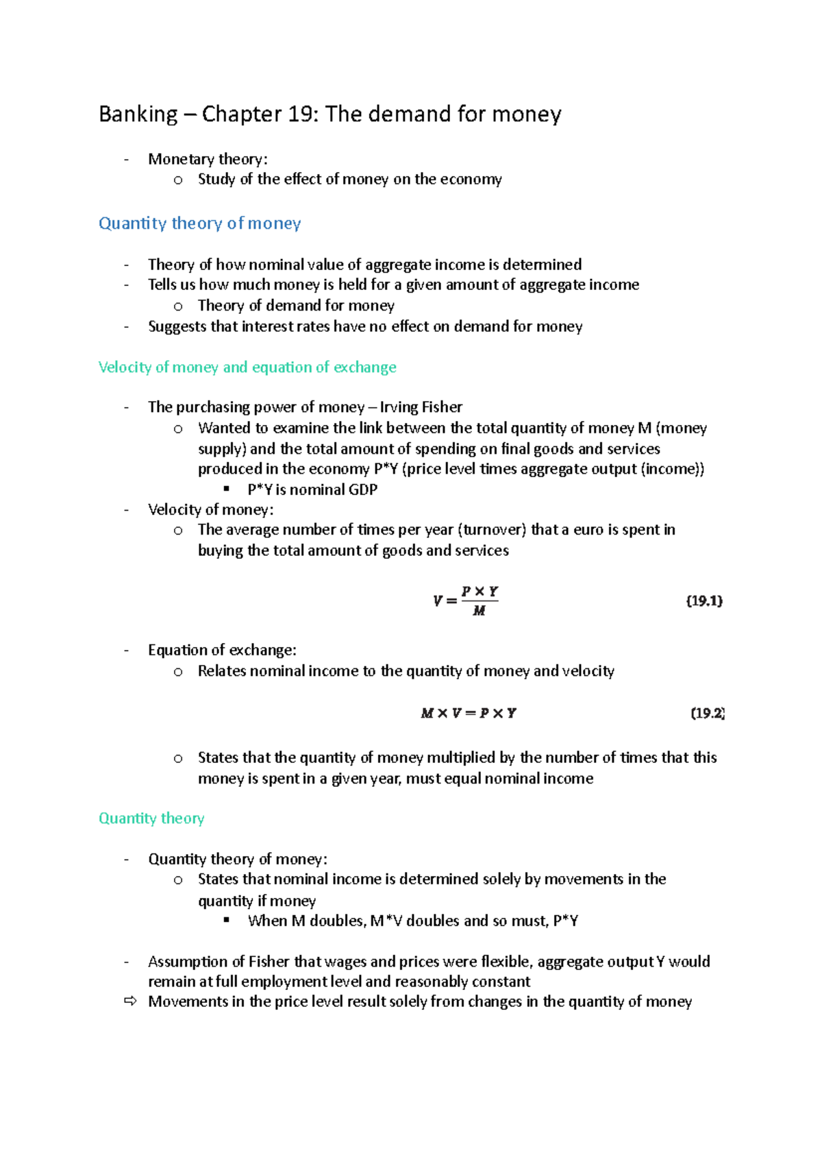 Banking Chapter 19 Grade 2019 Banking Chapter 19 The demand for
