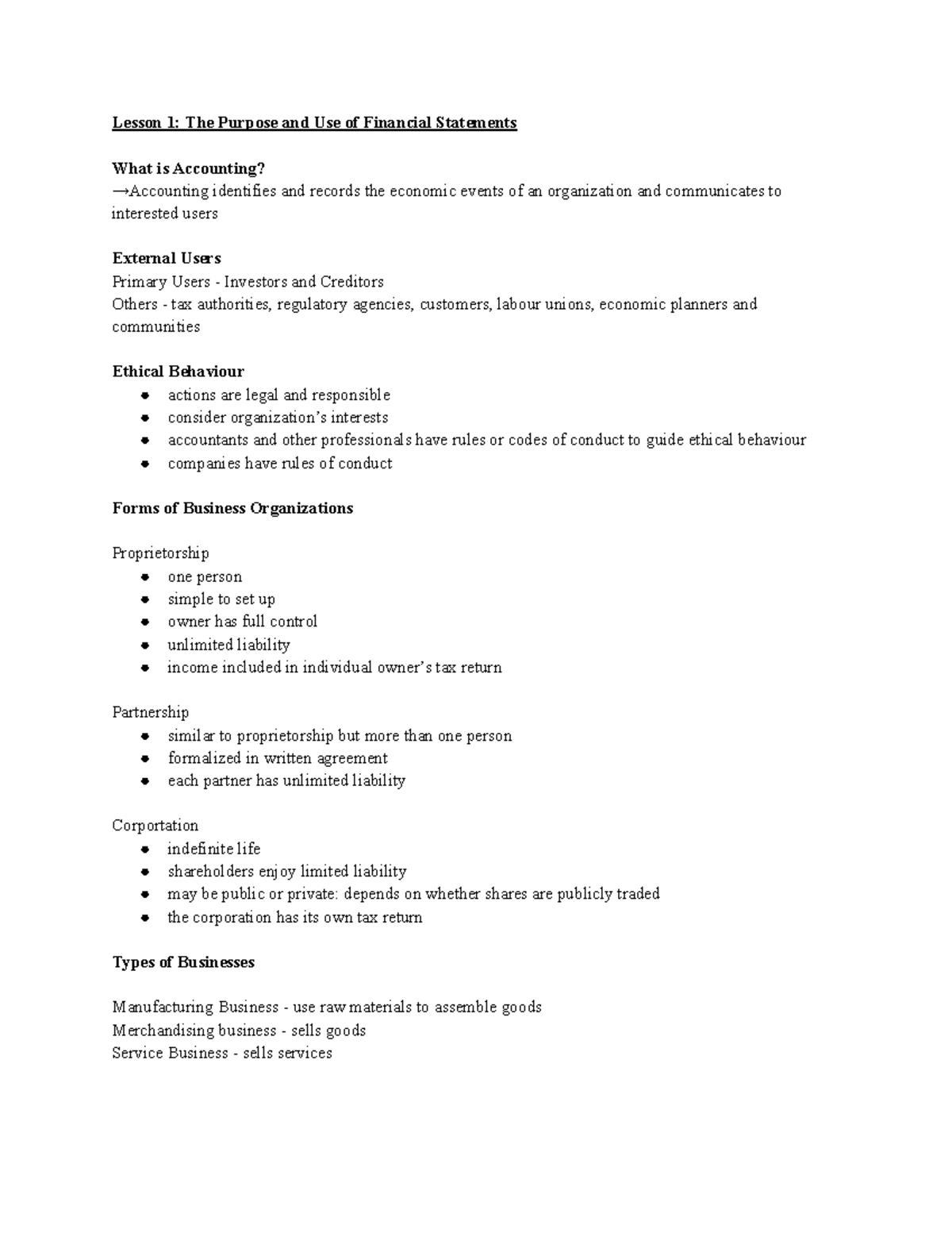 MOS 1023 - Midterm 1 Lesson Notes - Lesson 1: The Purpose and Use of ...