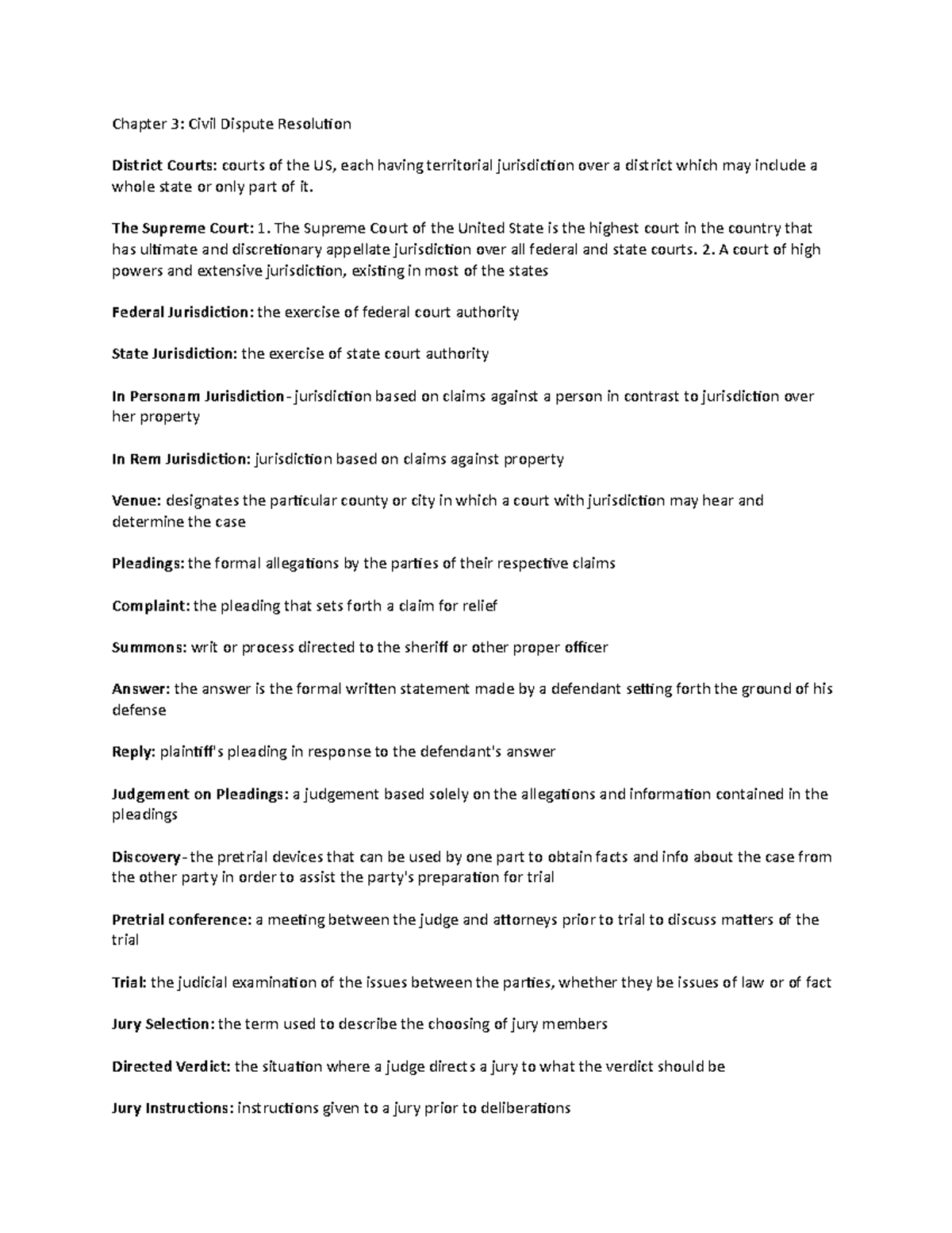 Civil Dispute Resolution - Chapter 3: Civil Dispute Resolution District ...