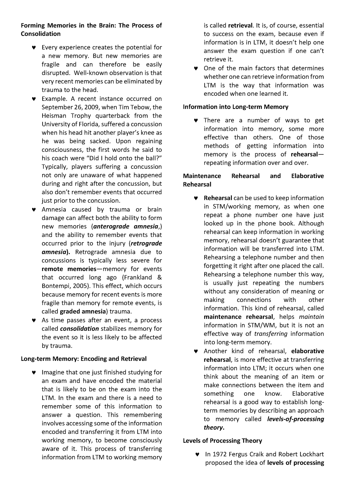 Forming Memories in the Brain (Cognitive Psychology) - Forming Memories ...