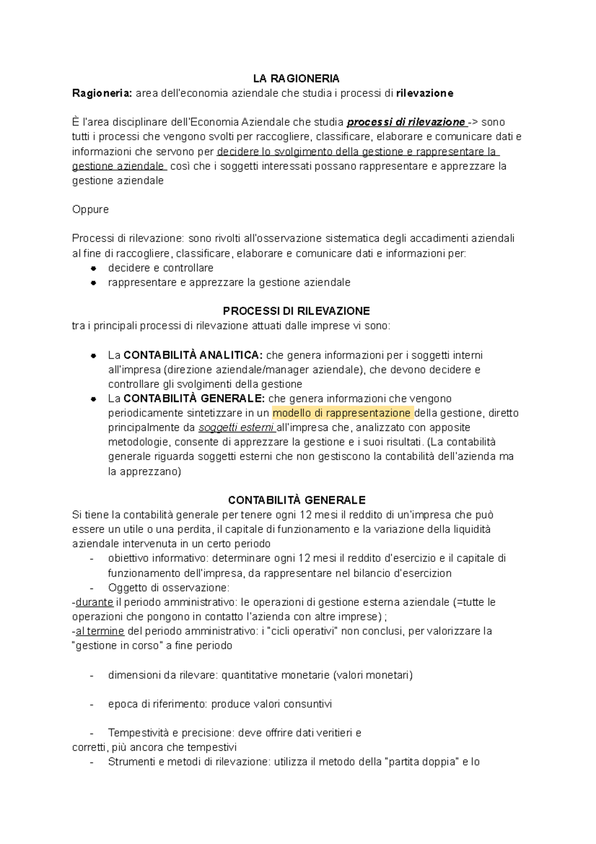 Contabilità prima lezione - LA RAGIONERIA Ragioneria: area dell ...