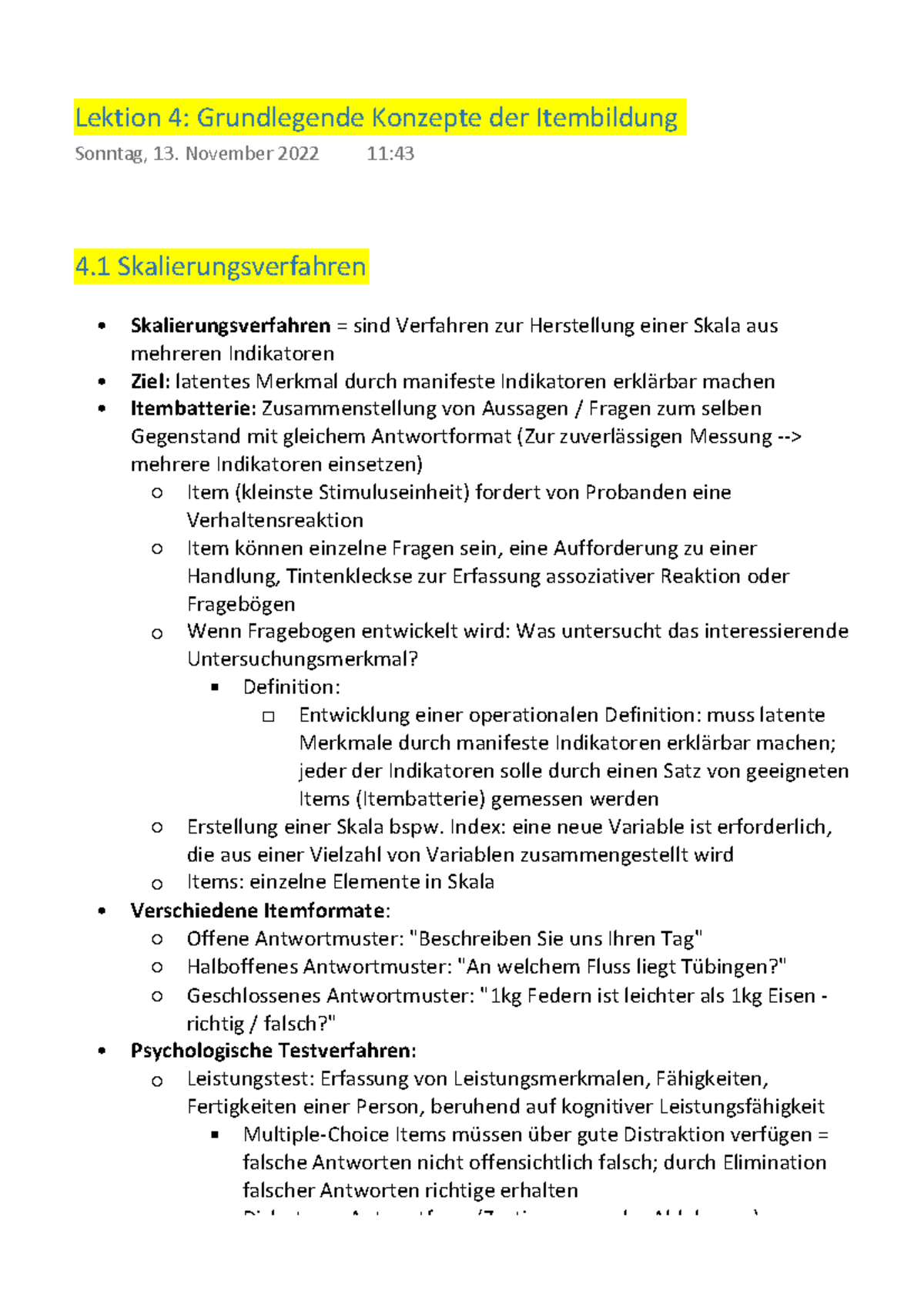 Lektion 4 Grundlegende Konzepte der Itembildung - 4 ...