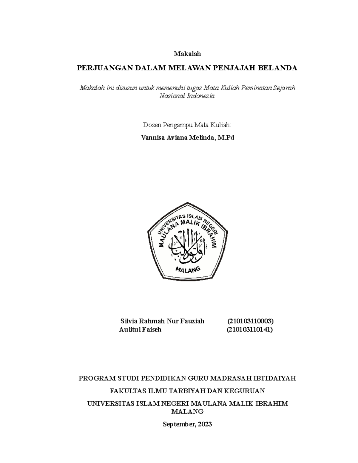 Kel 5- Perlawanan Terhadap Penjajah Belanda (2) - Makalah PERJUANGAN ...