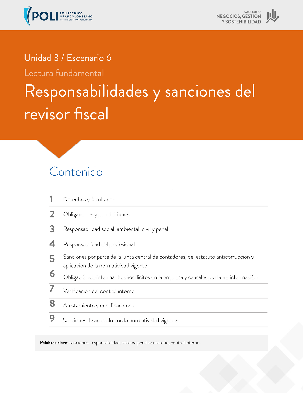 Lectura U3 E6 Responsabilidades Y Sanciones Del Revisor Fiscal