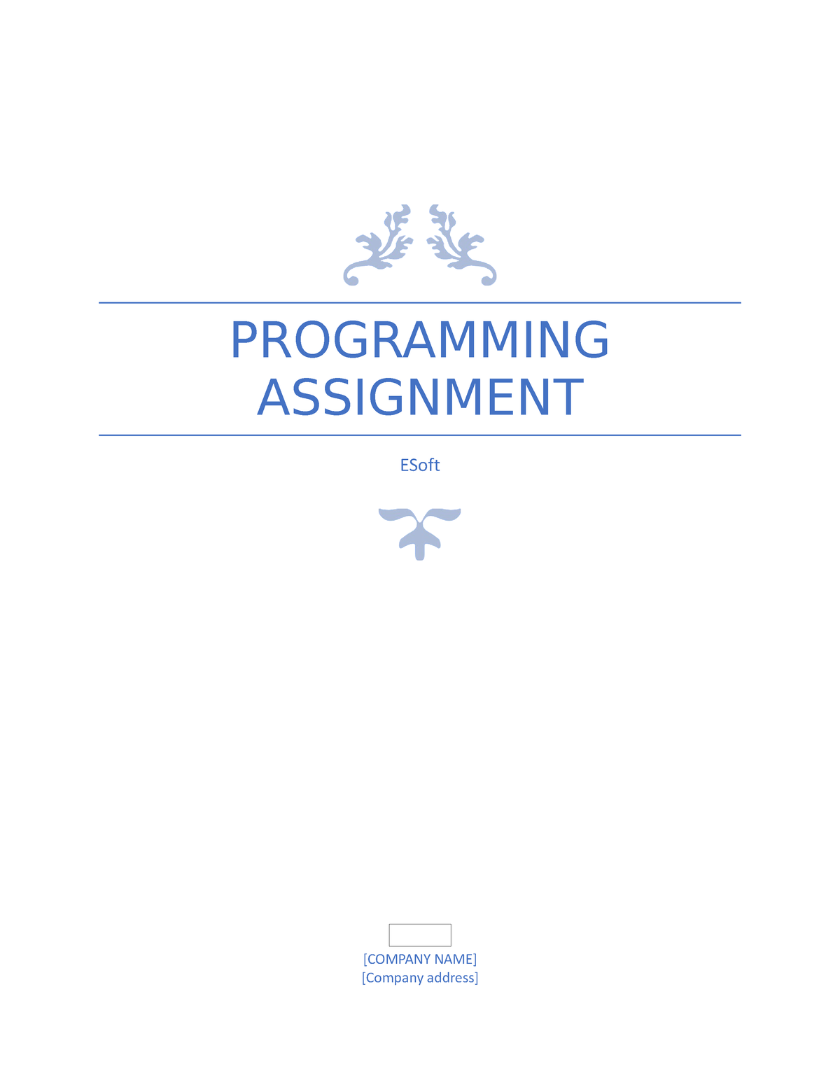 programming assignment esoft