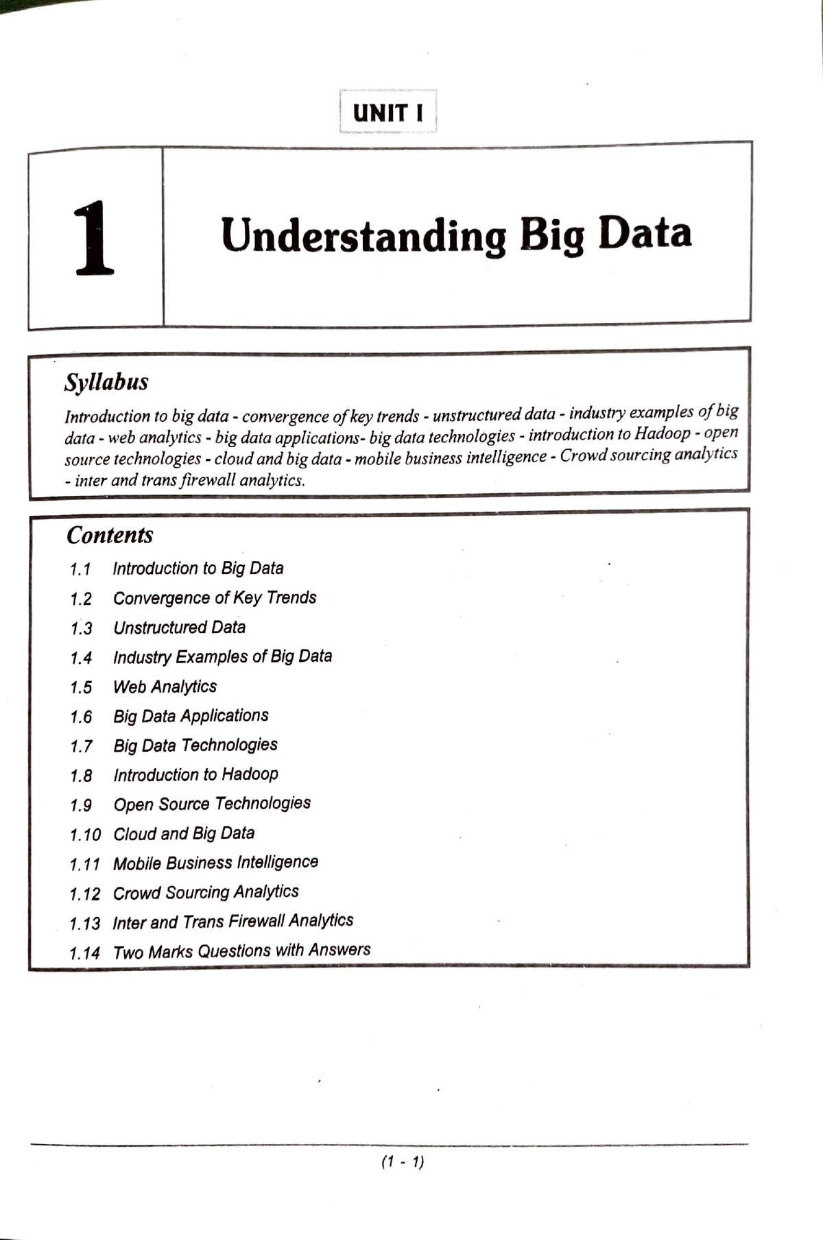 BDA UNIT 1 - Big Data Analytics Book Material - Studocu