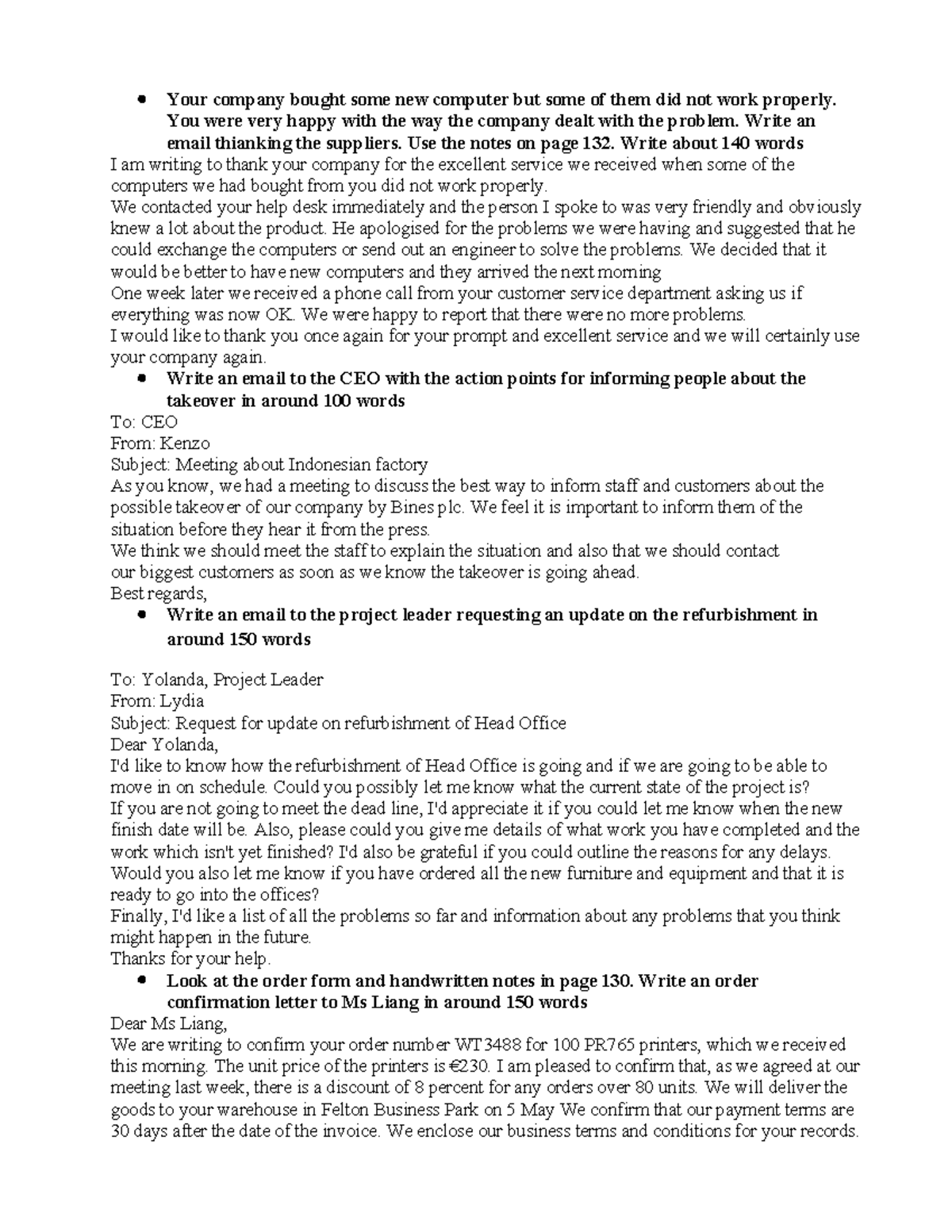 Email Your company bought some new computer but some of them did not