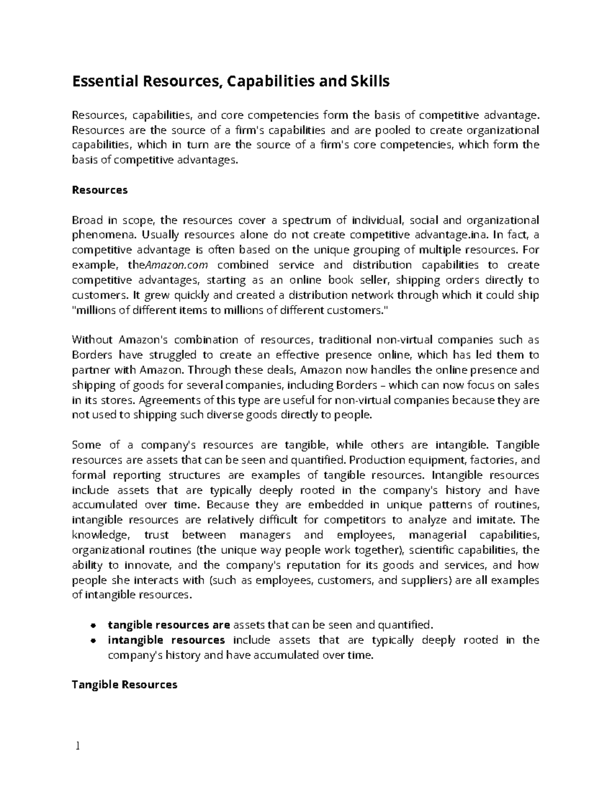 The foundations of competitive advantage. - Essential Resources ...