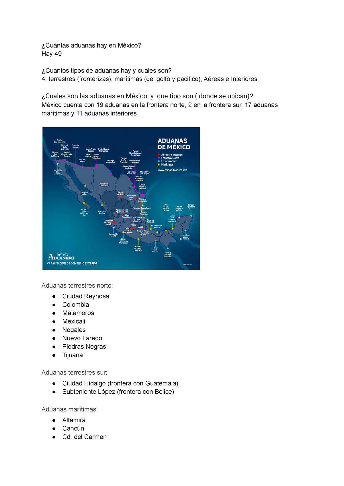 ¿Cuántas Aduanas Hay En México, Que Tipos? - ¿Cuántas Aduanas Hay En ...