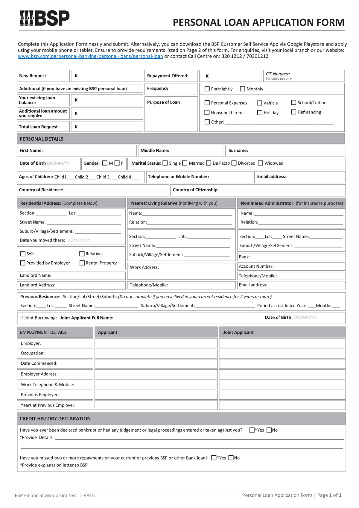 Personal loan application form - PERSONAL LOAN APPLICATION FORM ...