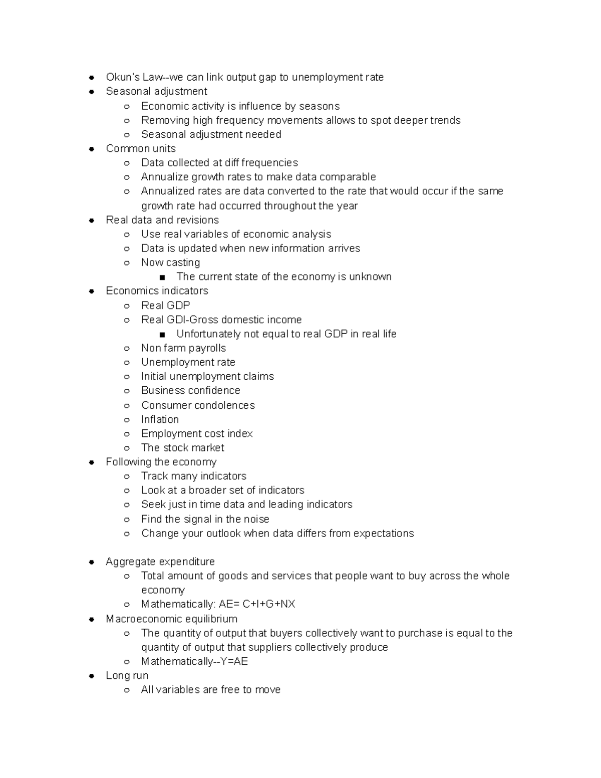 Econ 102 Lecture Notes - Okun’s Law-we Can Link Output Gap To ...