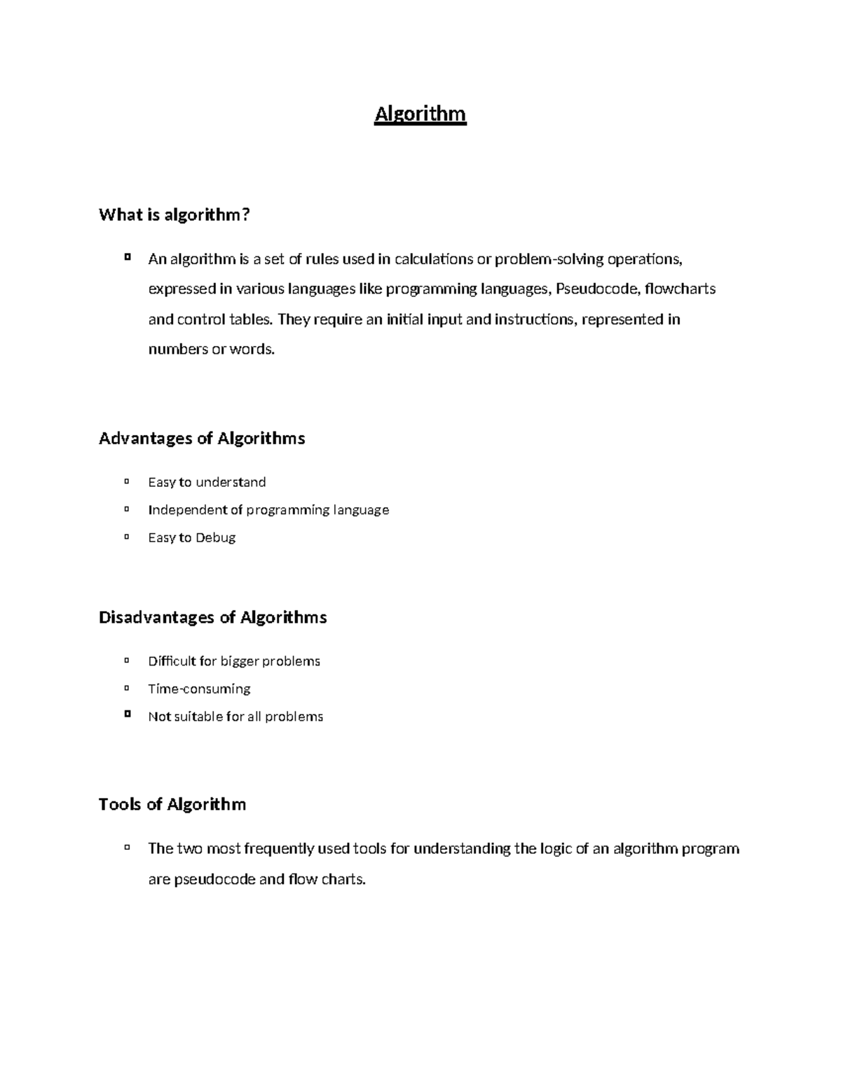 Algorithms - Algorithm What is algorithm? An algorithm is a set of ...