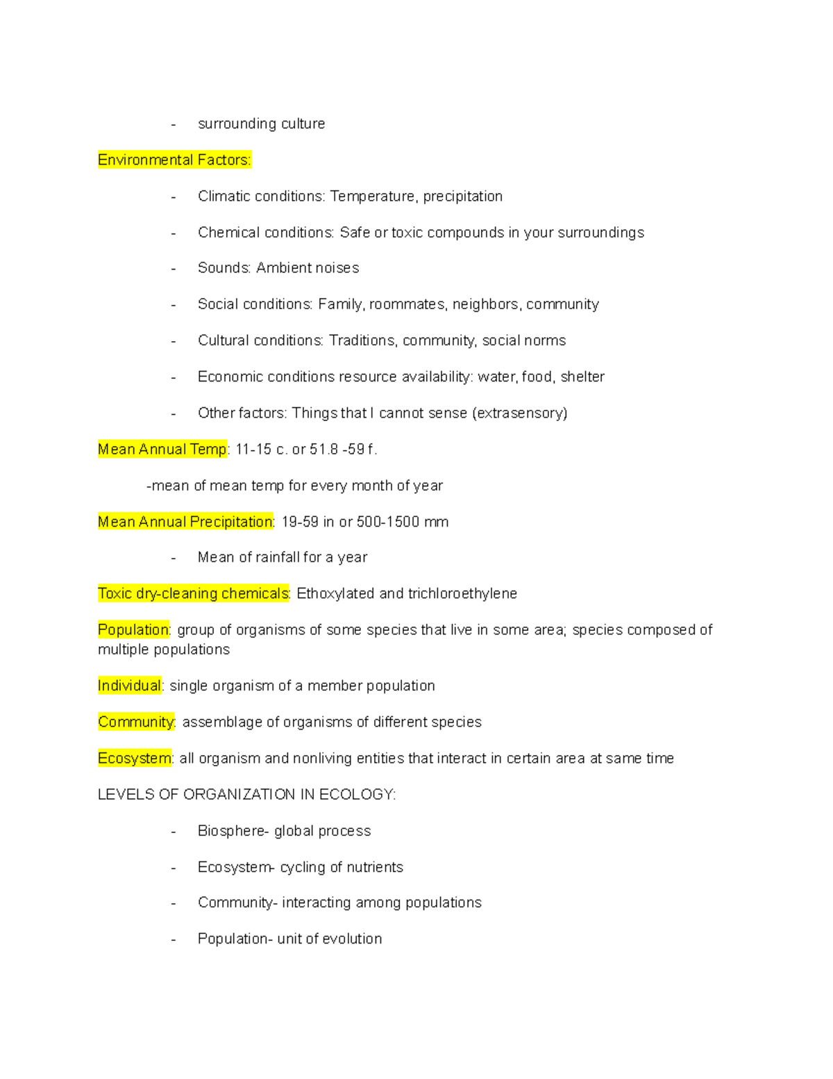 ENV 101 unit 1 notes pt3 - Florian Dotti, ENV101: ecological community ...