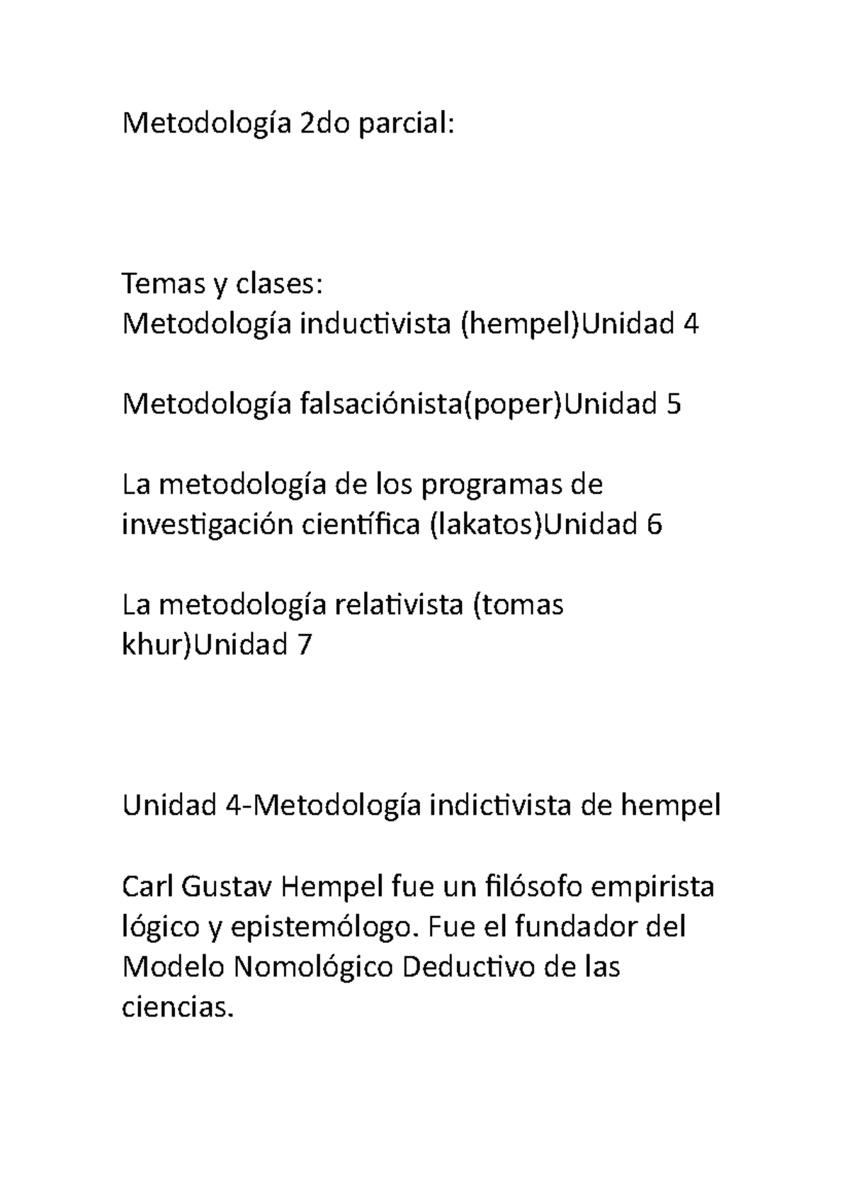 1 Resumen - Metodología 2do Parcial: Temas Y Clases: Metodología ...