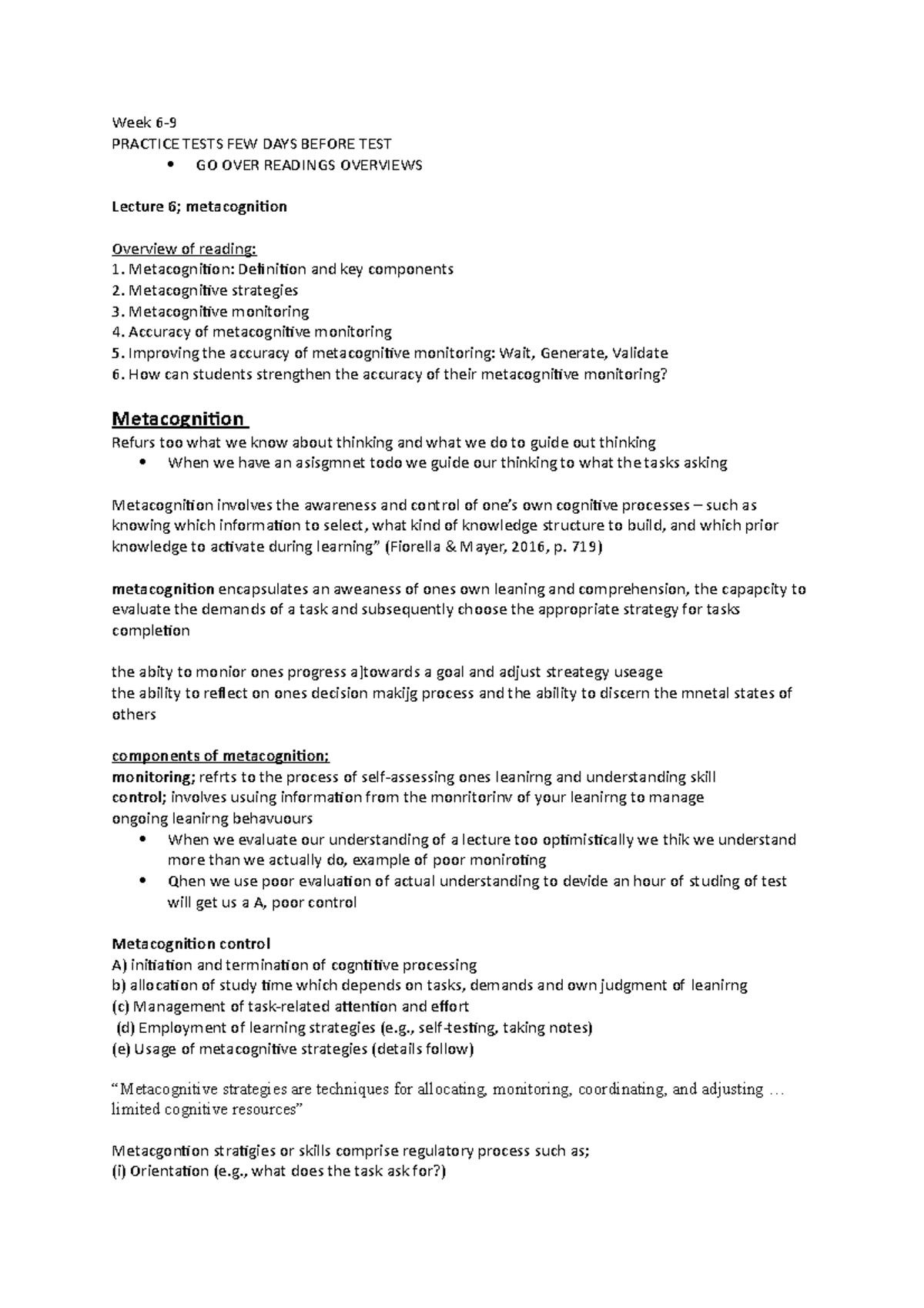 Test 2 educ243 - practice materials test 2 - Week 6- PRACTICE TESTS FEW ...