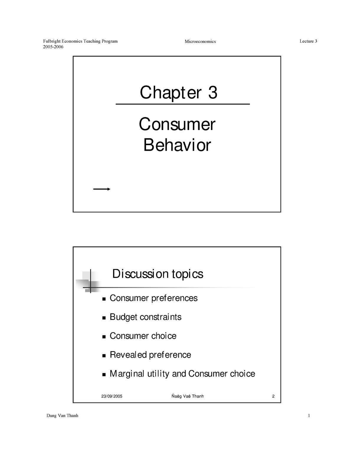 Micro 3 - .... - 2005- Chapter 3 Consumer Behavior 23/09/2005 Ñaëng ...