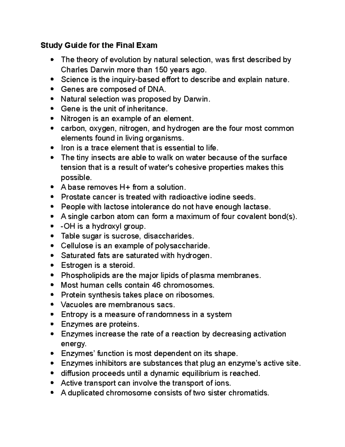 Study Guide for the Final Exam - Science is the inquiry-based effort to ...