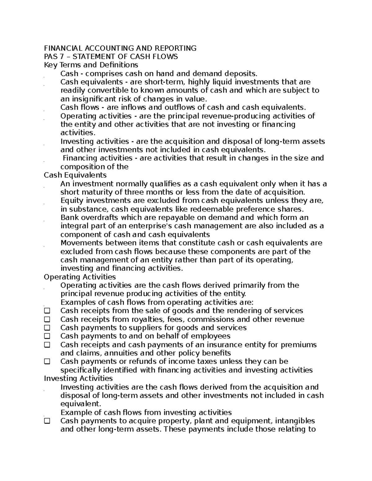 Financial Accounting AND Reporting hand out - FINANCIAL ACCOUNTING AND ...