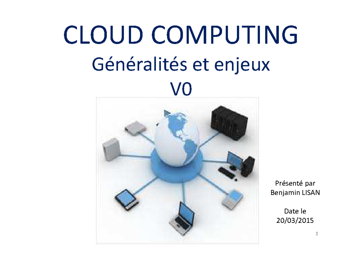 Cloud Generalites Enjeux V0 Cloud Computing Généralités Et Enjeux V