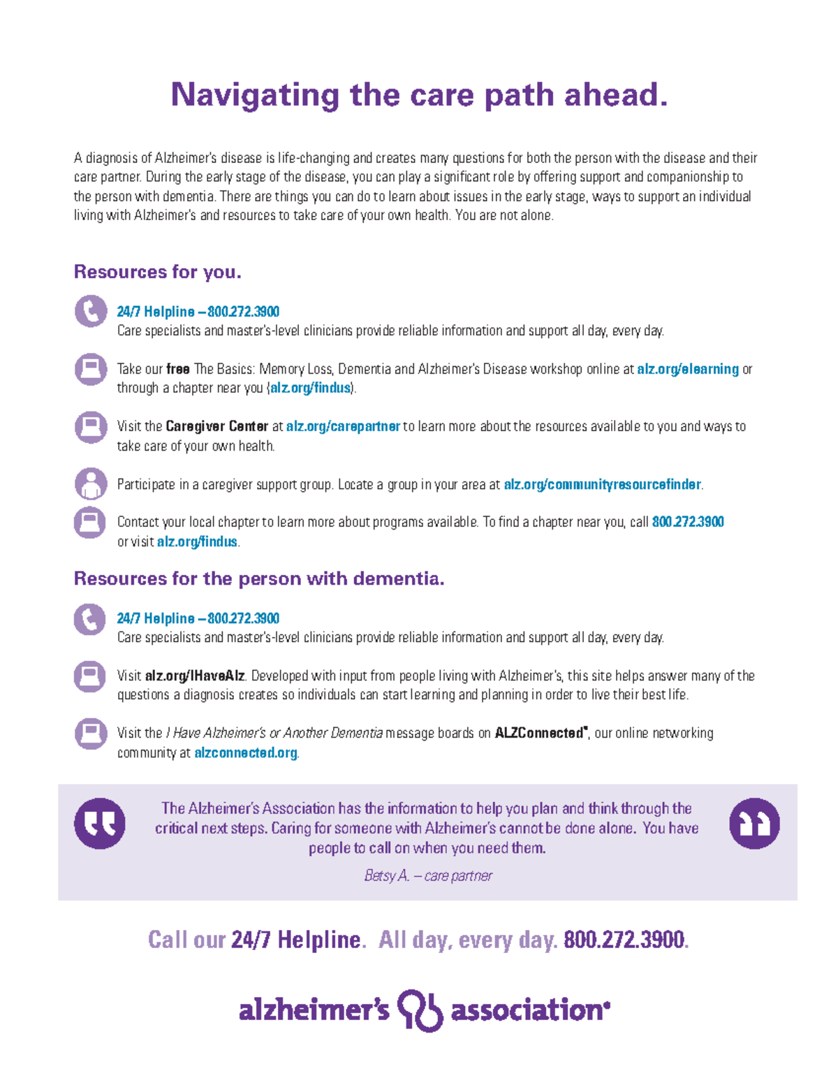 Early Stages of Development - Navigating the care path ahead. A ...