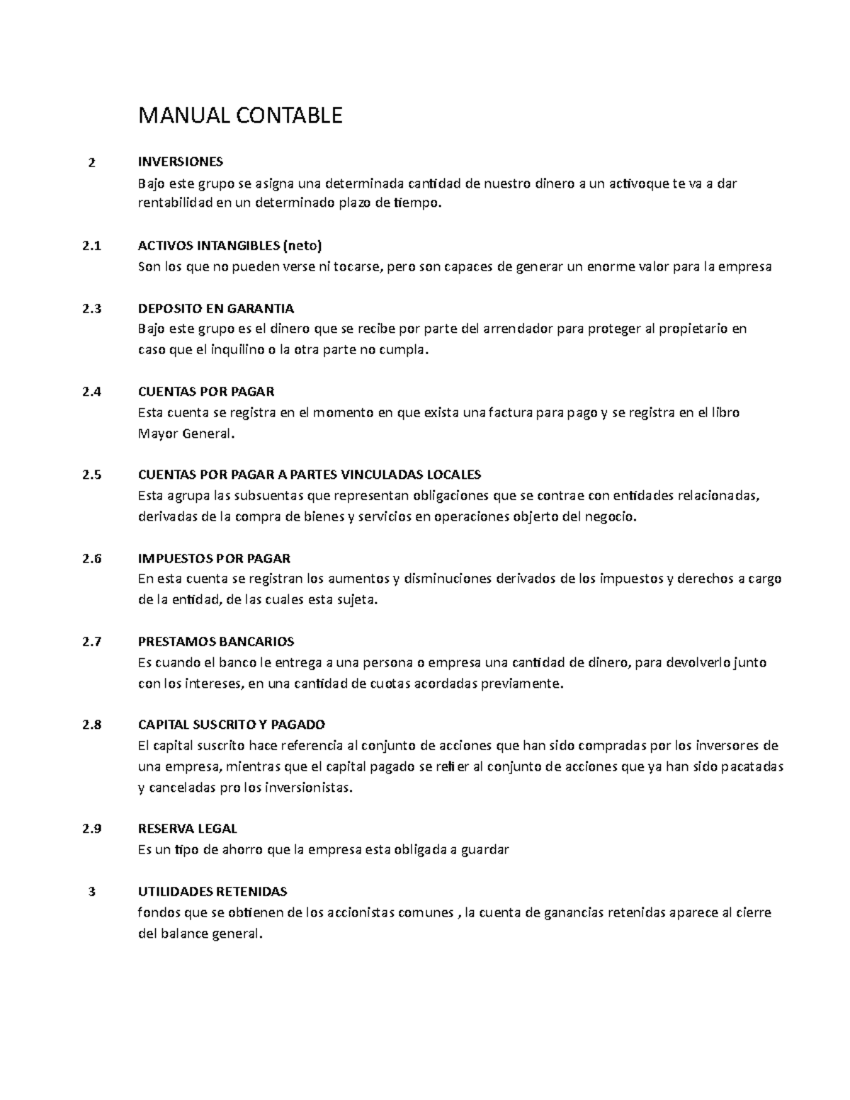 Manual Contable - Descripción de cuentas - MANUAL CONTABLE 2 ...