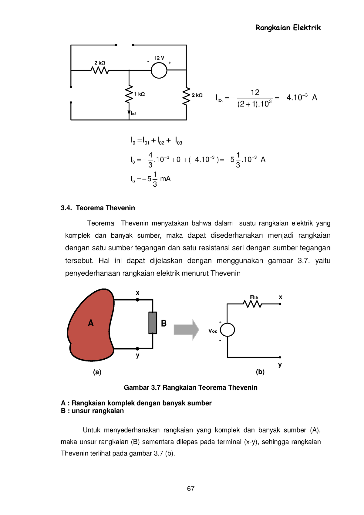 Rangkaian Elektrik Pdf 23 - Rangkaian Elektrik 67 12 V Io 2 K 1 K 2 K I ...