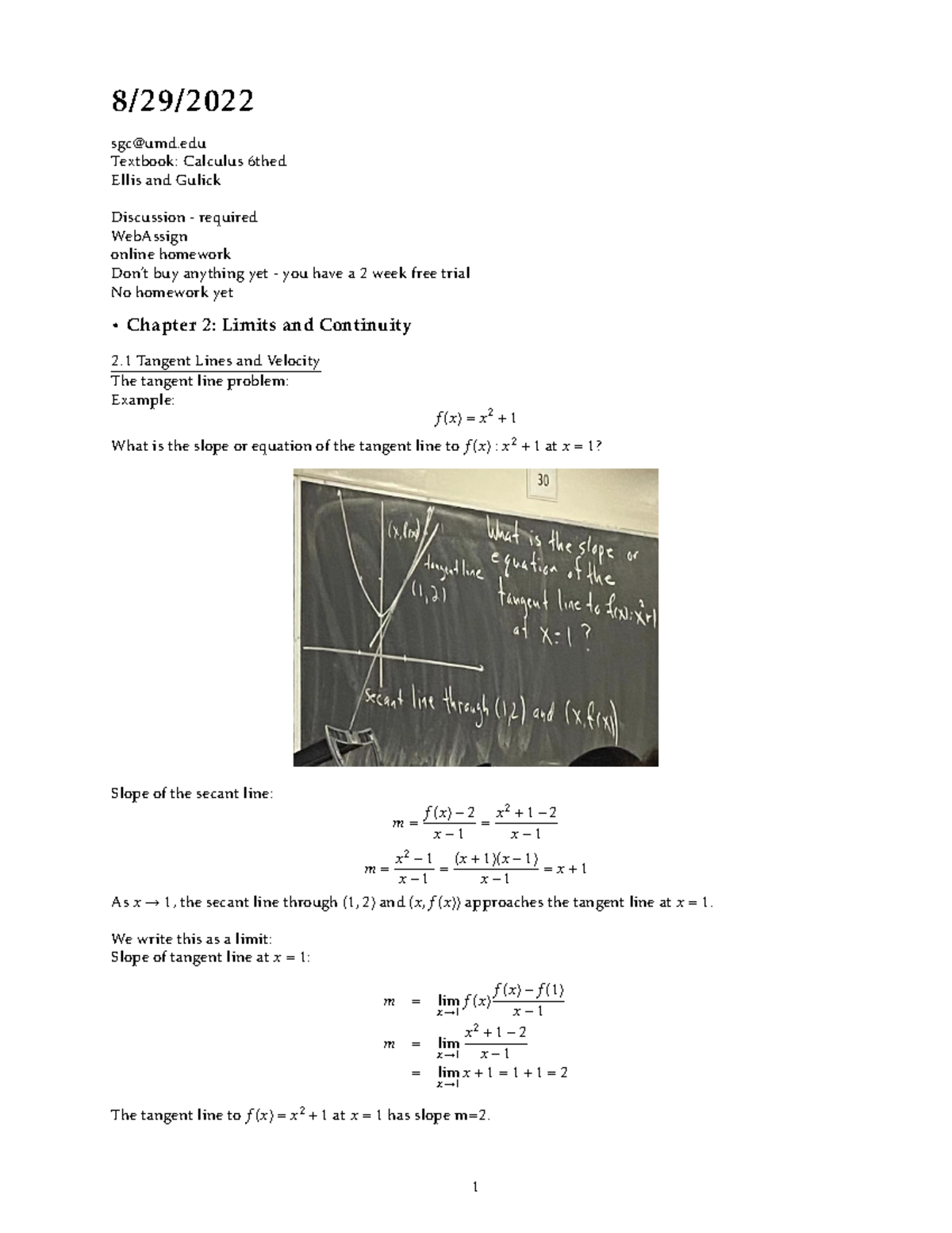 Math140notes - Course: Math140 Professor: Steven Chadwick Covers ...