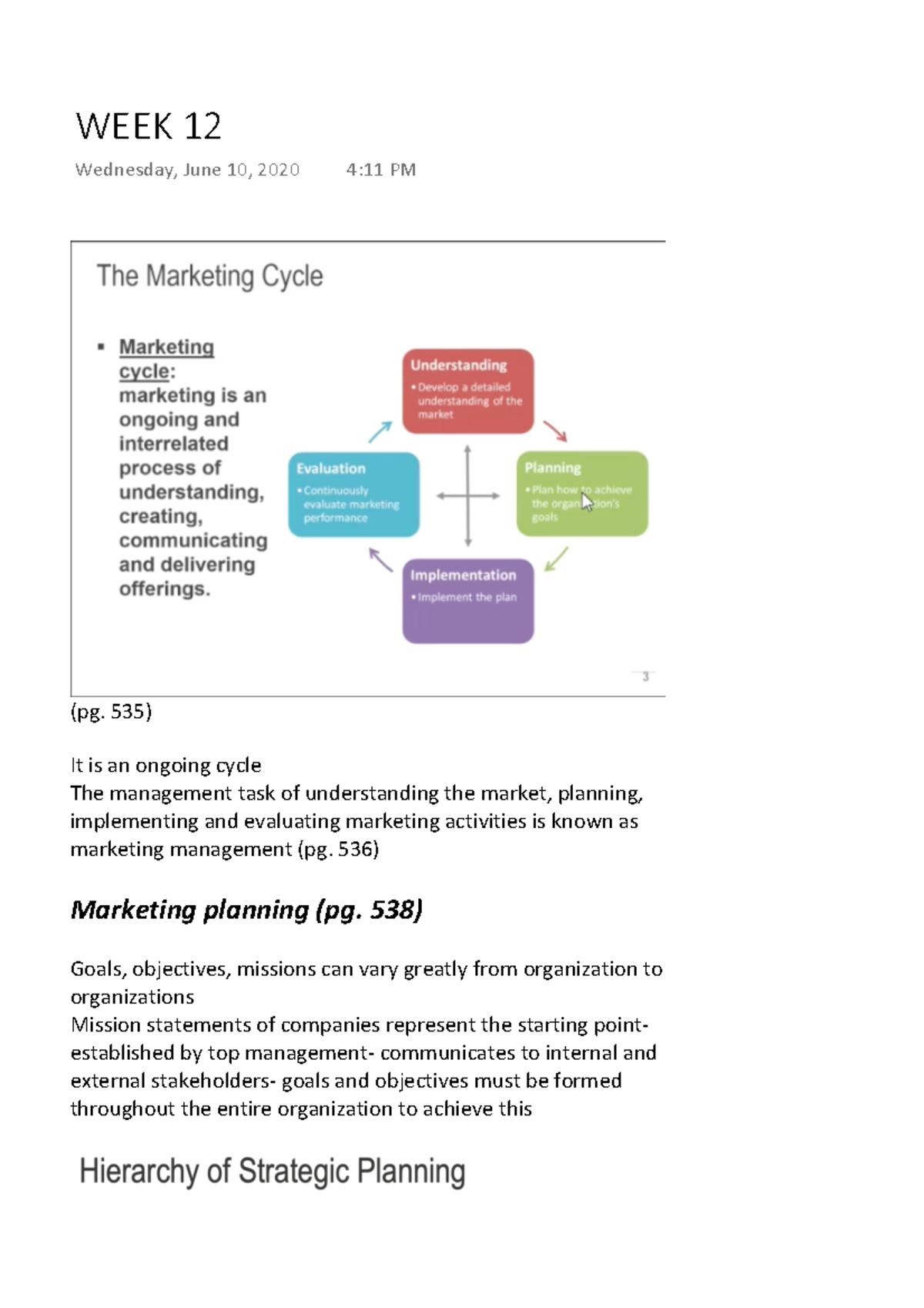 WEEK 12 - lecture slides and notes for principles of marketing - (pg ...