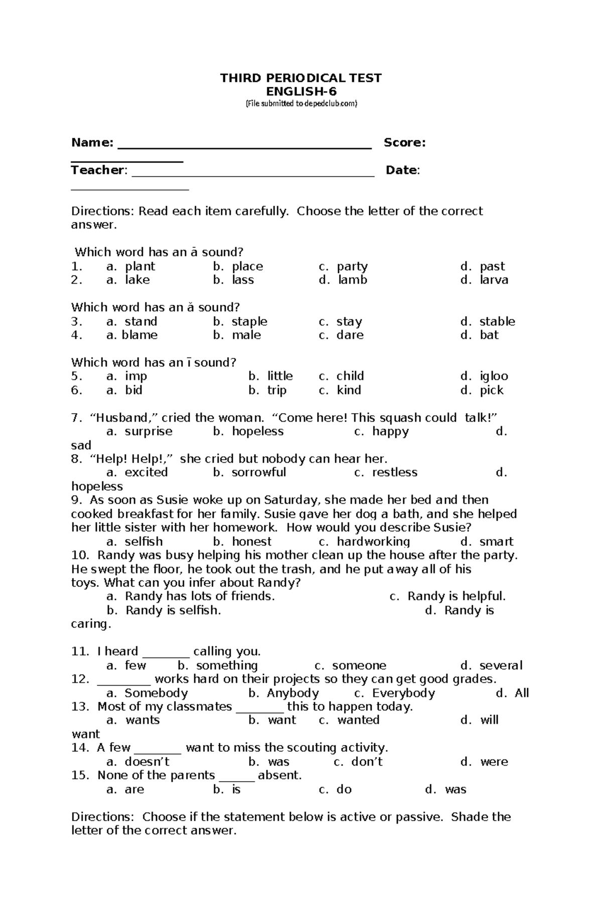 PT English 6 Q3 - Summary BS Home Economics Major In Home Economics ...