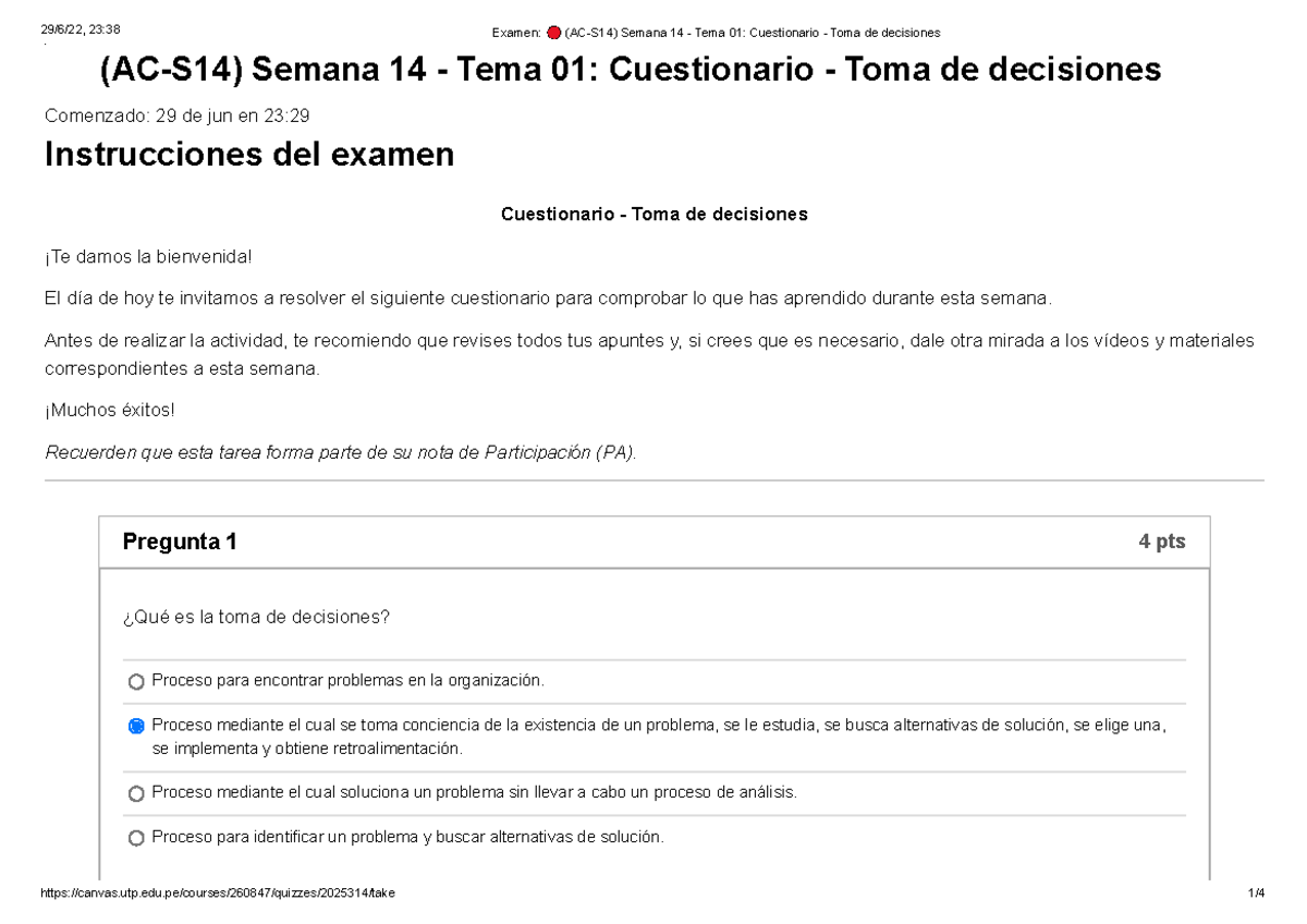 Examen Resuelto De Toma De Decisiones