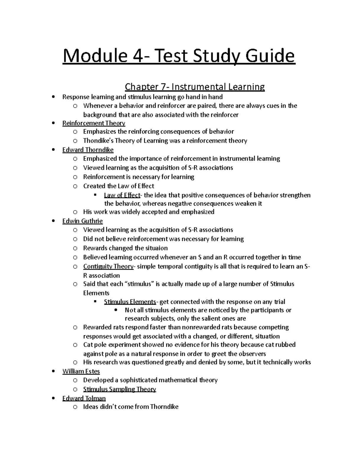 Module 4 Study Guide L & B - Module 4- Test Study Guide Chapter 7 ...