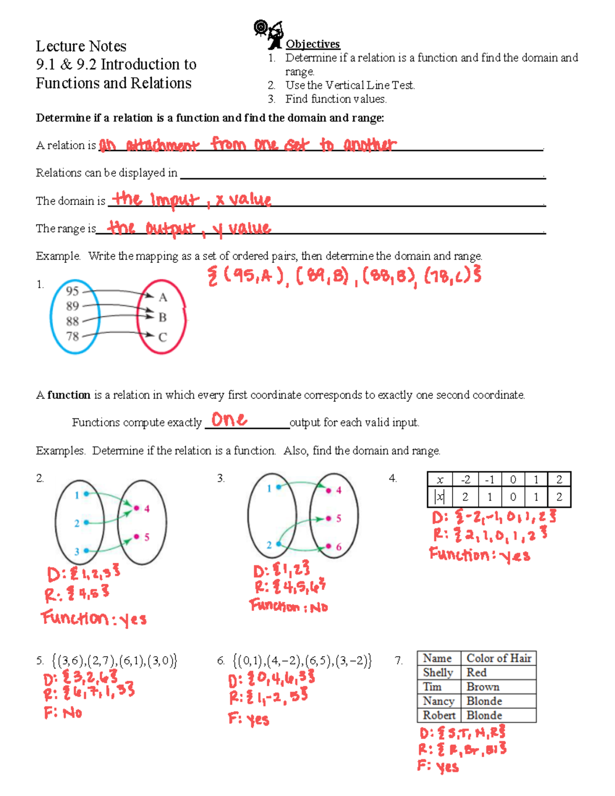 Introduction to Functions and Relations - Lecture Notes 9 & 9 ...