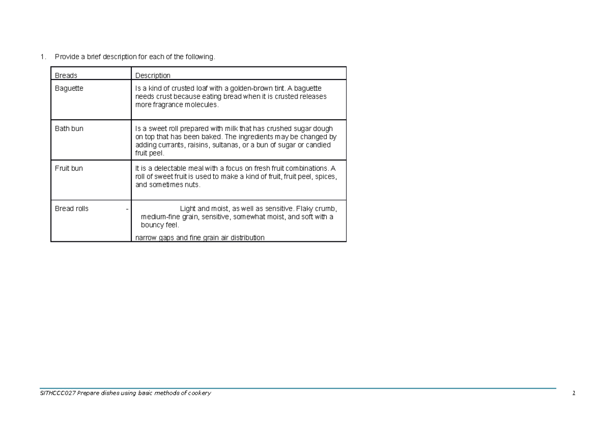 Assessment 2 - ASSIGNMENT - Provide a brief description for each of the ...