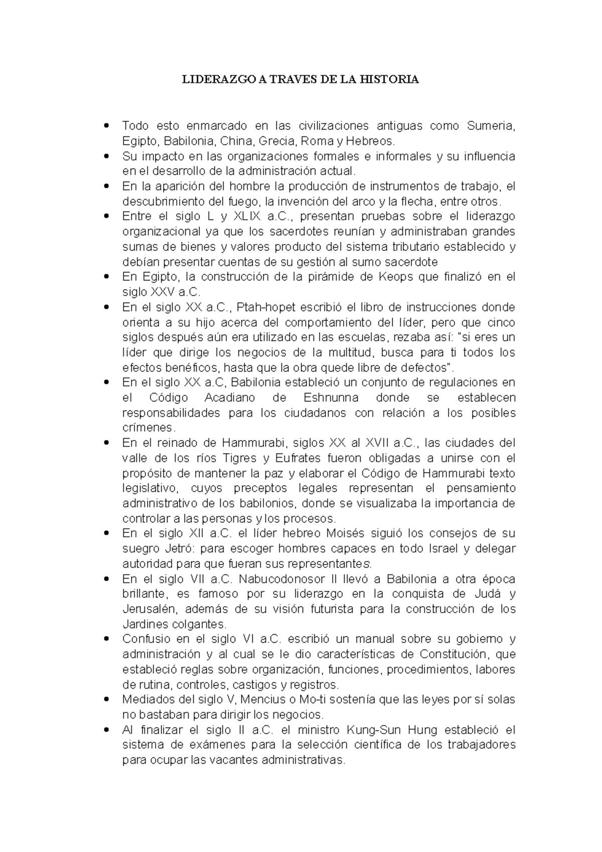 Liderazgo A Traves DE LA Historia - LIDERAZGO A TRAVES DE LA HISTORIA ...