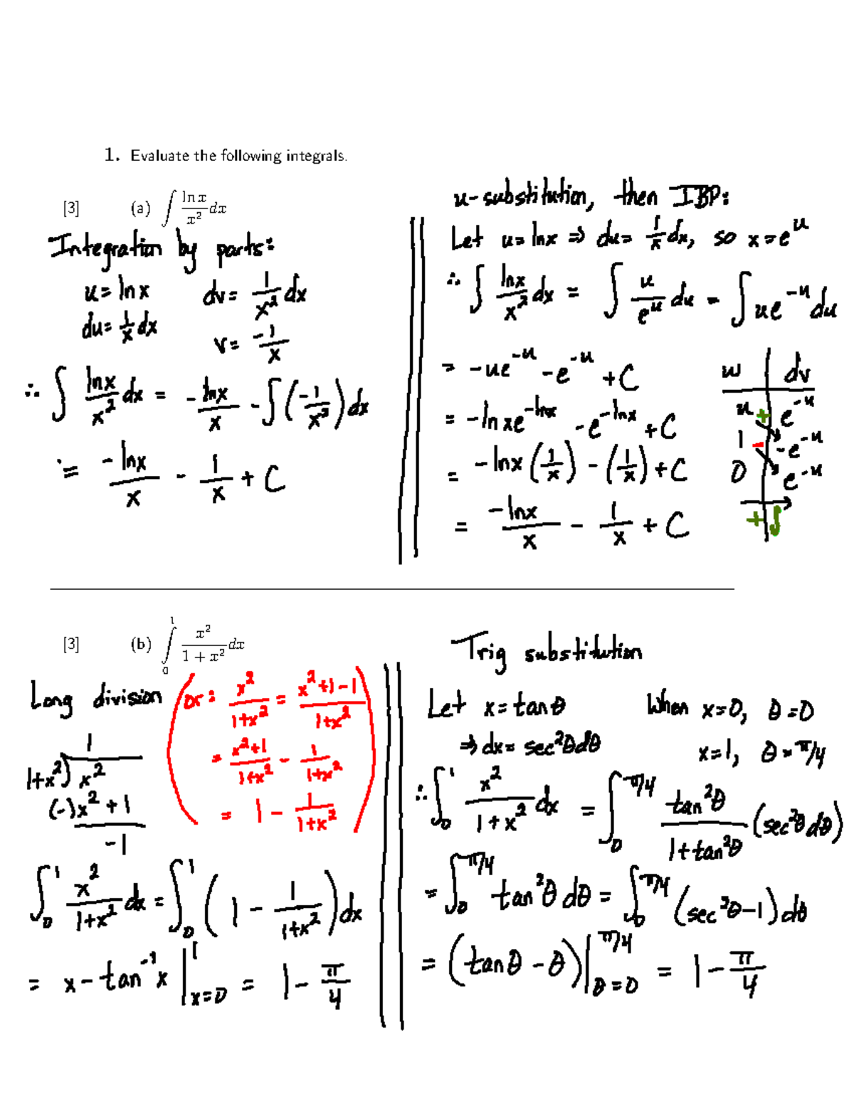 Sample/practice exam 3 April 2019, questions and answers - 1. Evaluate ...